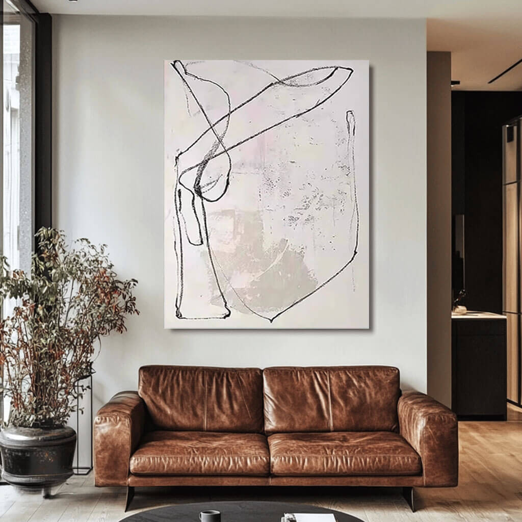 Dynamic Flowing Line Art | Modern Abstract Canvas Painting #AA 256