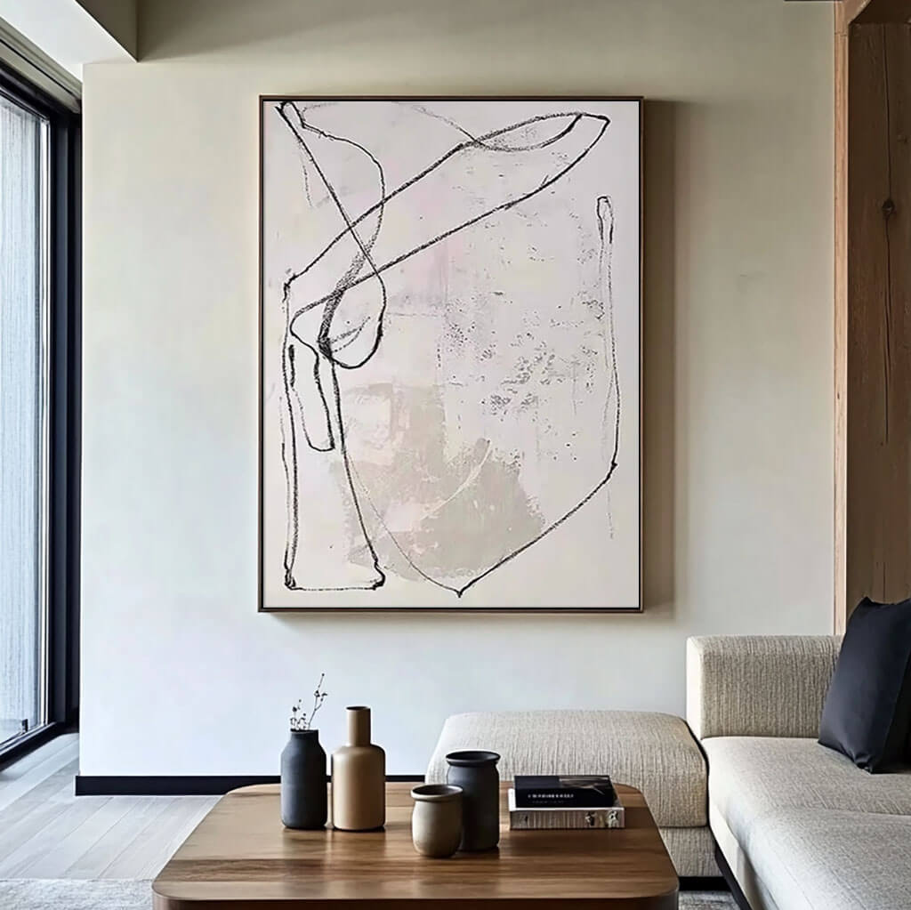 Dynamic Flowing Line Art | Modern Abstract Canvas Painting #AA 256