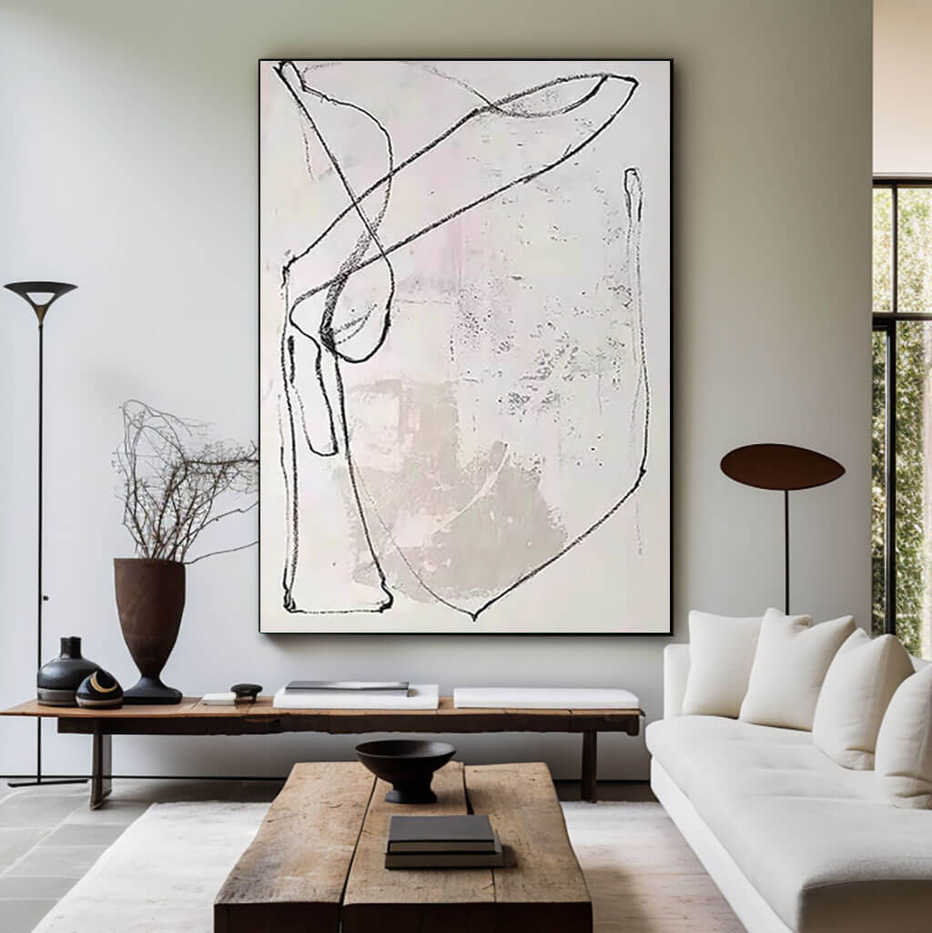 Dynamic Flowing Line Art | Modern Abstract Canvas Painting #AA 256