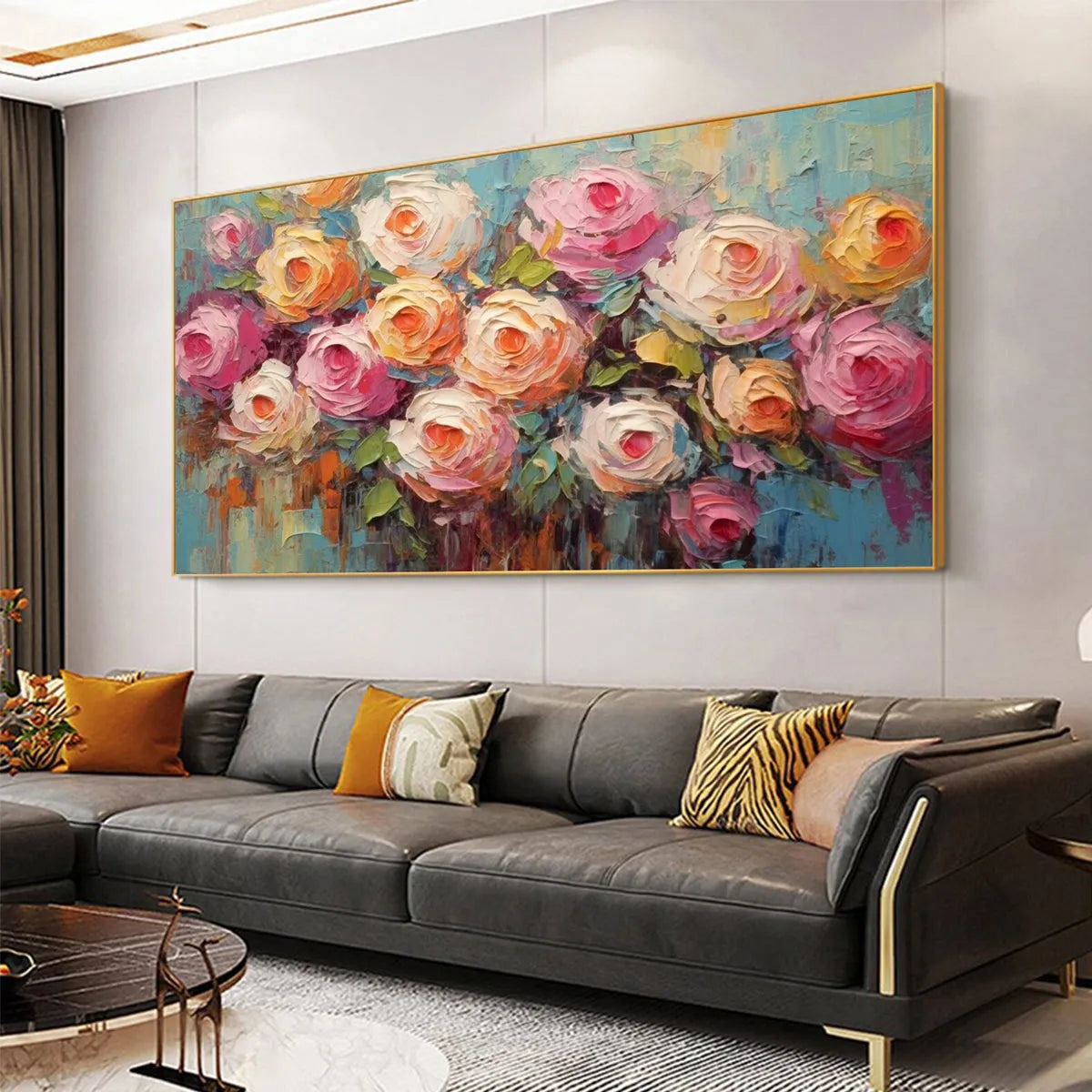 Textured 3D Rose Painting | Colorful Impasto Floral Art #AA 186