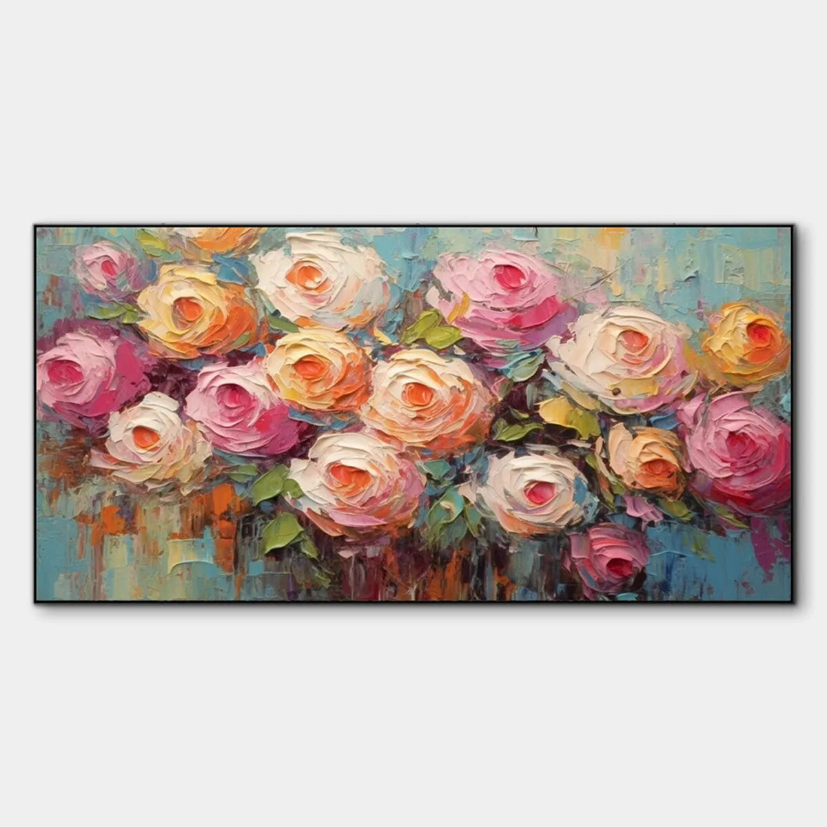 Textured 3D Rose Painting | Colorful Impasto Floral Art #AA 186