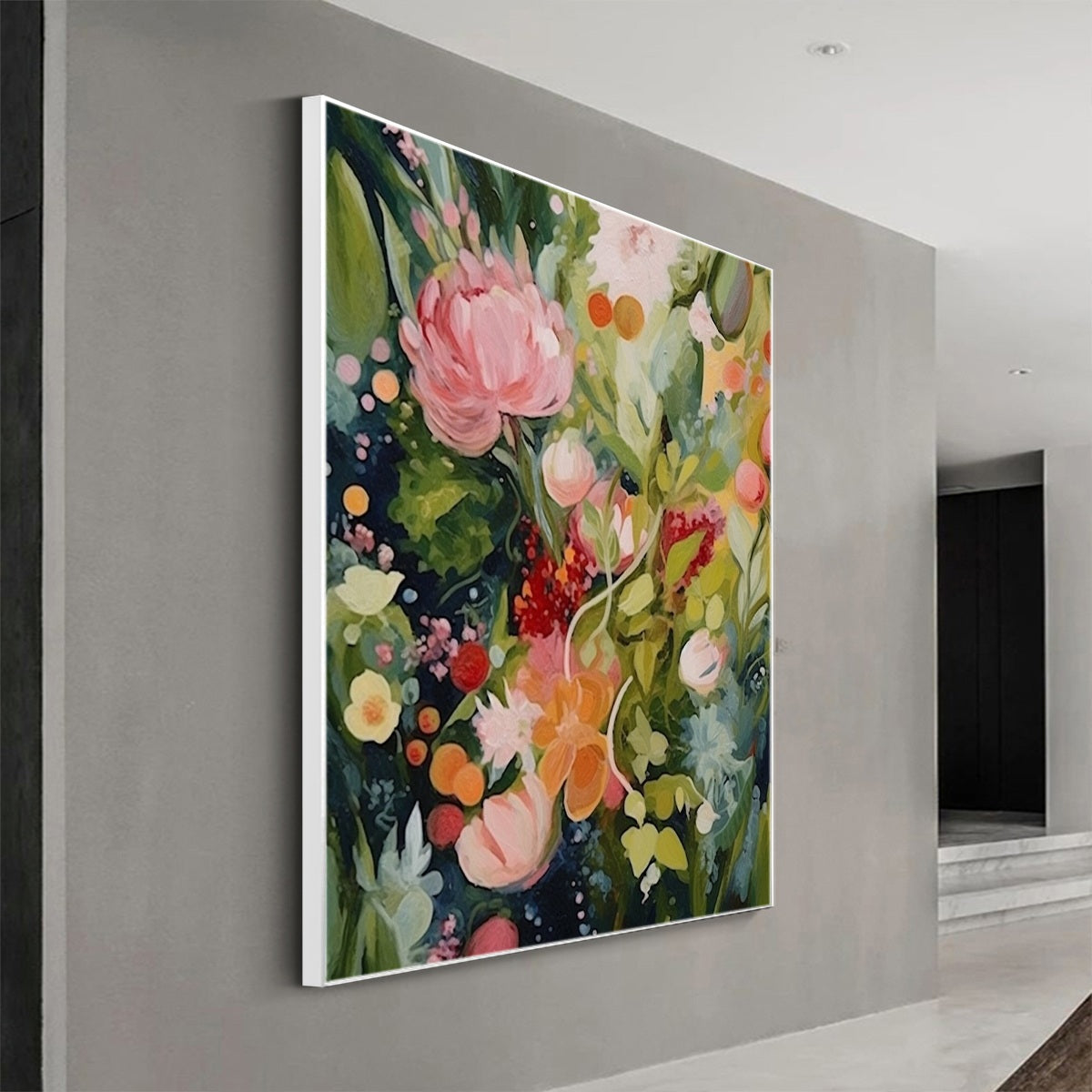 Lush Wildflower Garden Painting | Colorful Botanical Art #AA 200