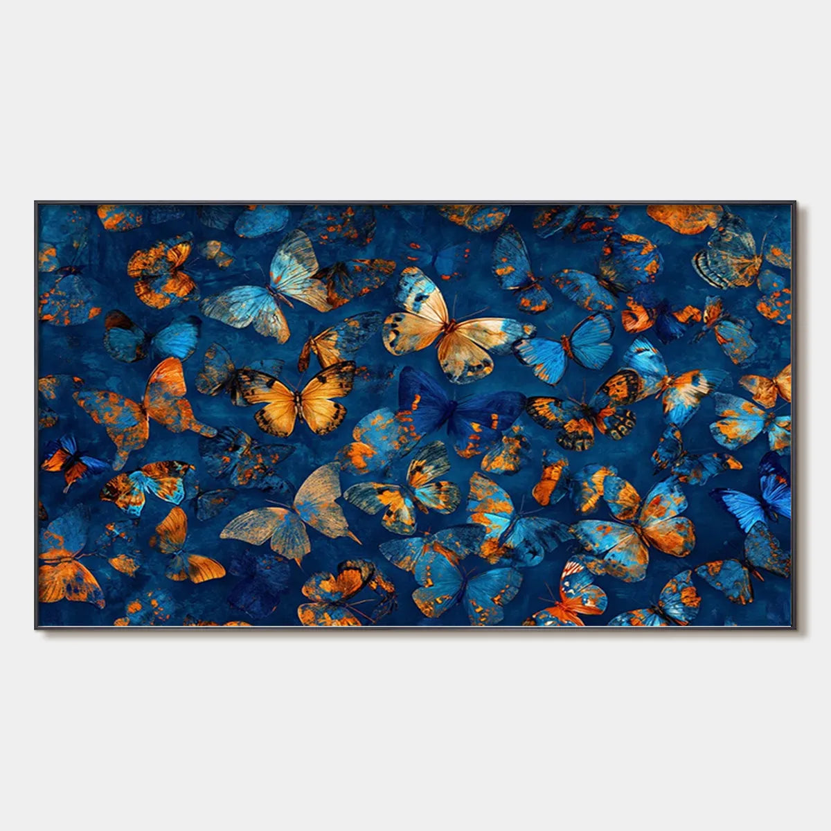 Vibrant Butterfly Wall Art | Original Blue & Orange Painting #ZZ 257