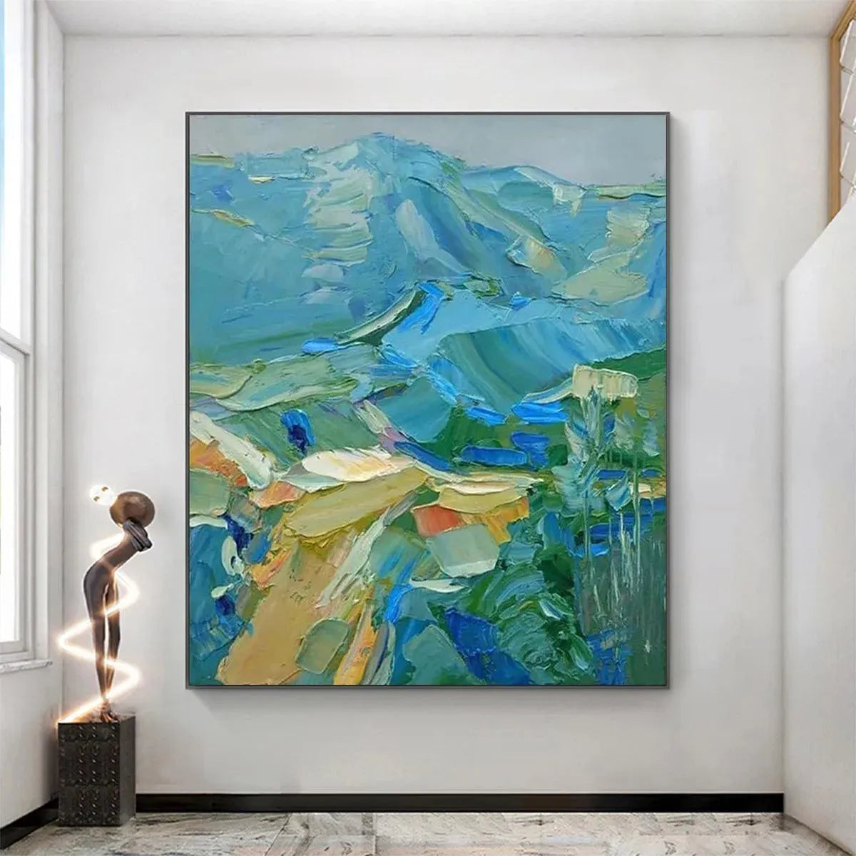 Textured Impasto Mountain Painting | Abstract Landscape Wall Art #TC 250