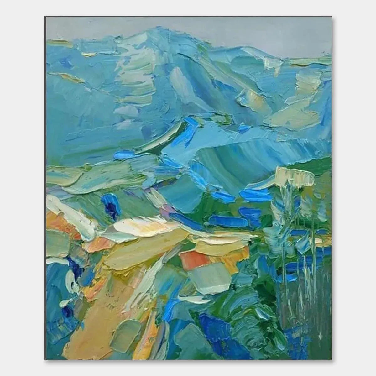 Textured Impasto Mountain Painting | Abstract Landscape Wall Art #TC 250