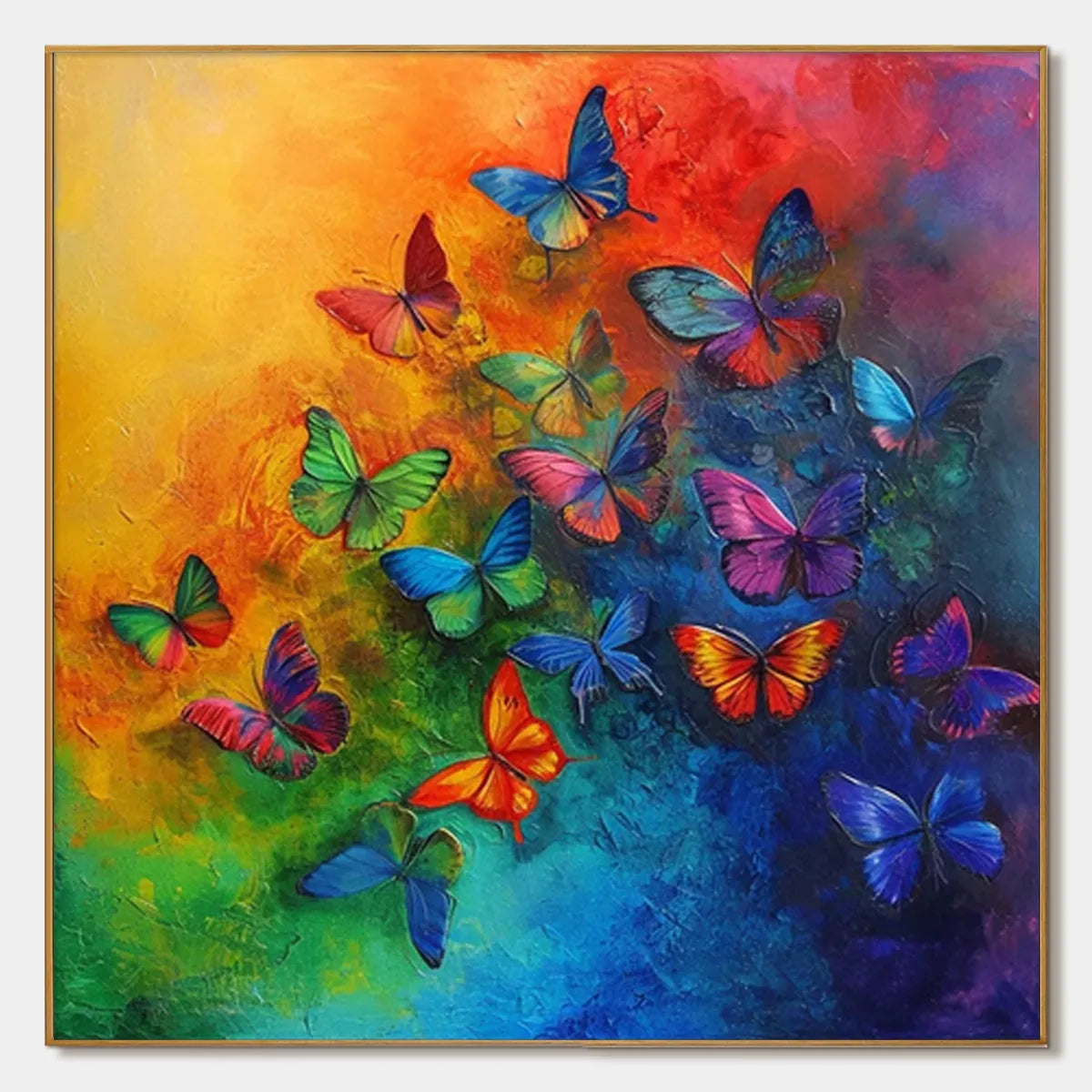 Colorful Abstract Butterfly Art | Dynamic Hand-Painted Canvas #ZZ 260