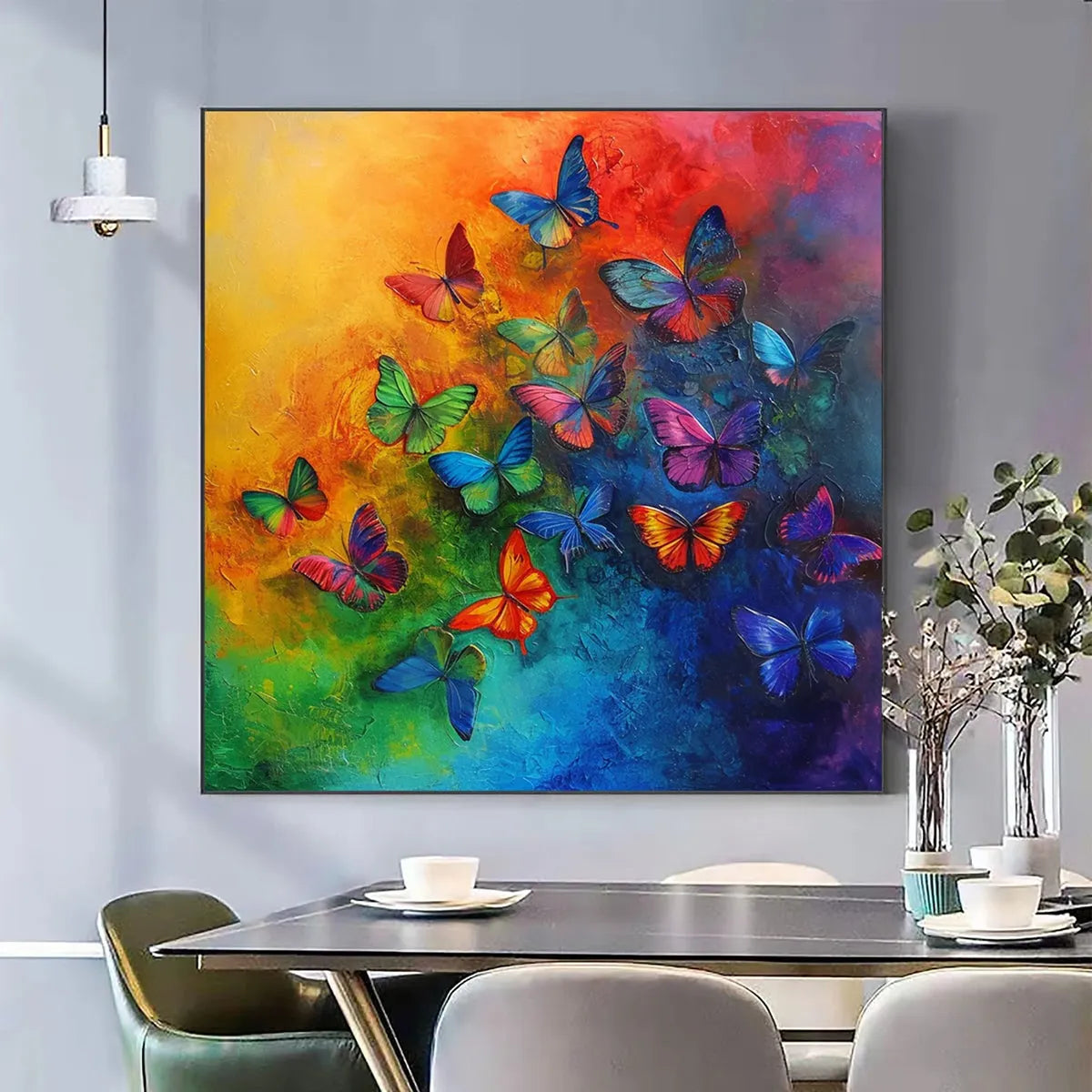 Colorful Abstract Butterfly Art | Dynamic Hand-Painted Canvas #ZZ 260