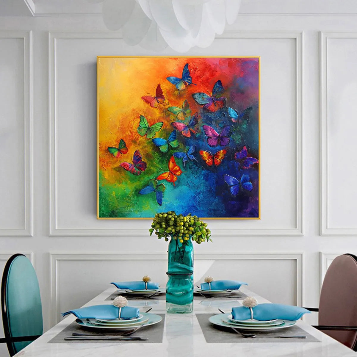 Colorful Abstract Butterfly Art | Dynamic Hand-Painted Canvas #ZZ 260