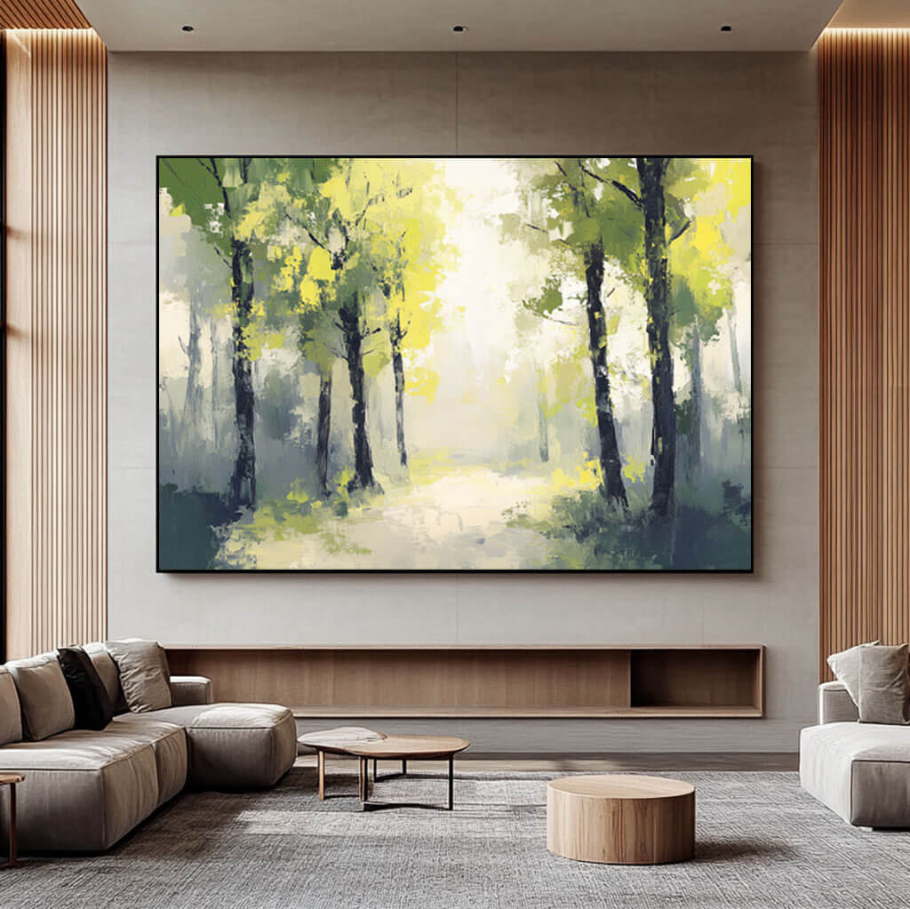 Serene Misty Forest Path | Light-Filled Nature Art #AA 301