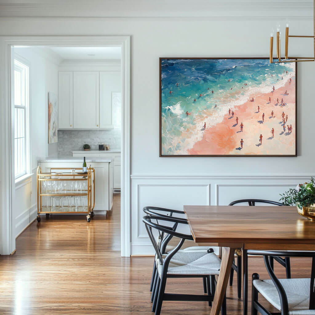 Textured Beach Painting | Impressionist Ocean Art #AA 304