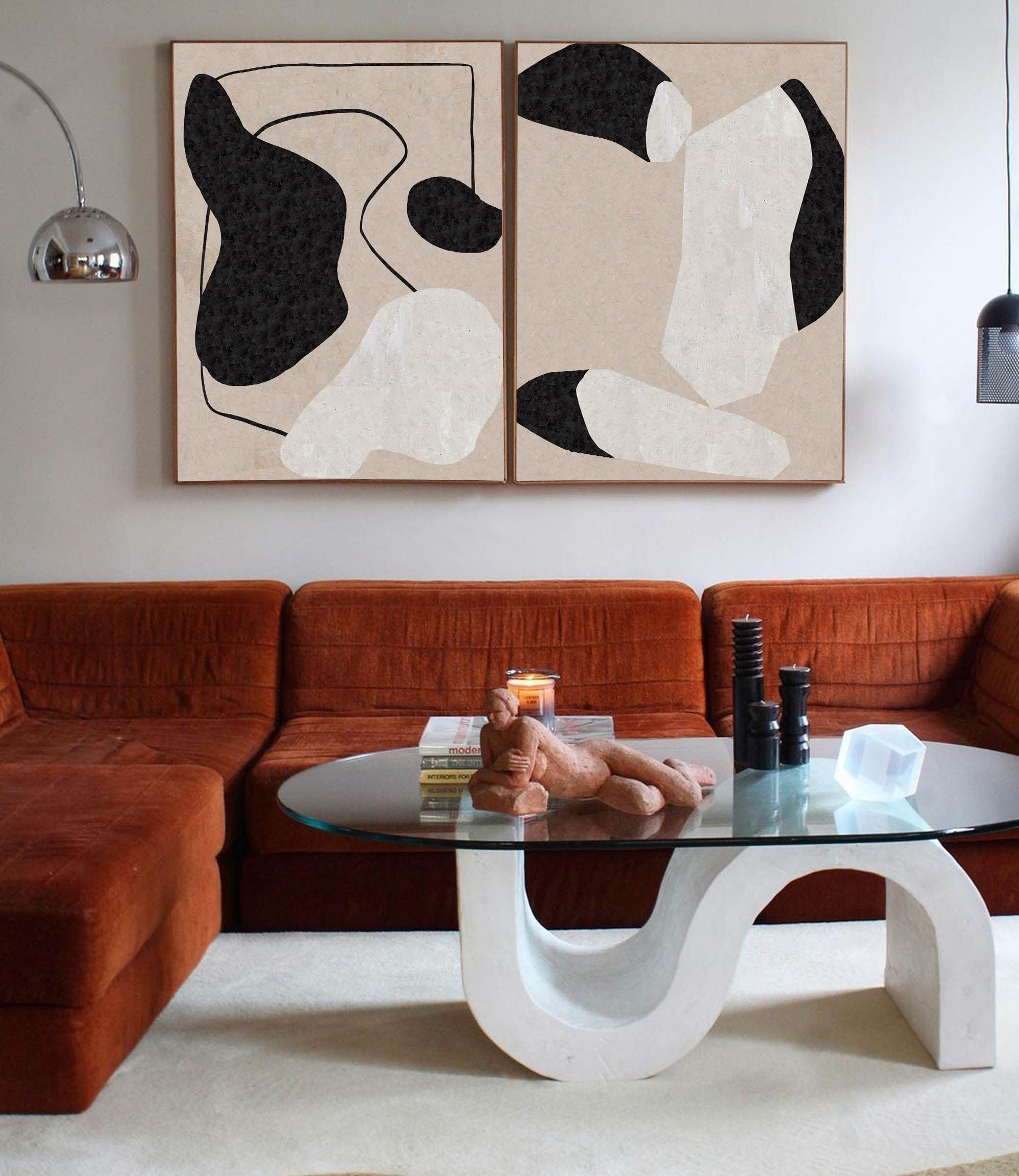 Abstract Art Set of 2 | Minimalist Wall Decor Prints #AA 262