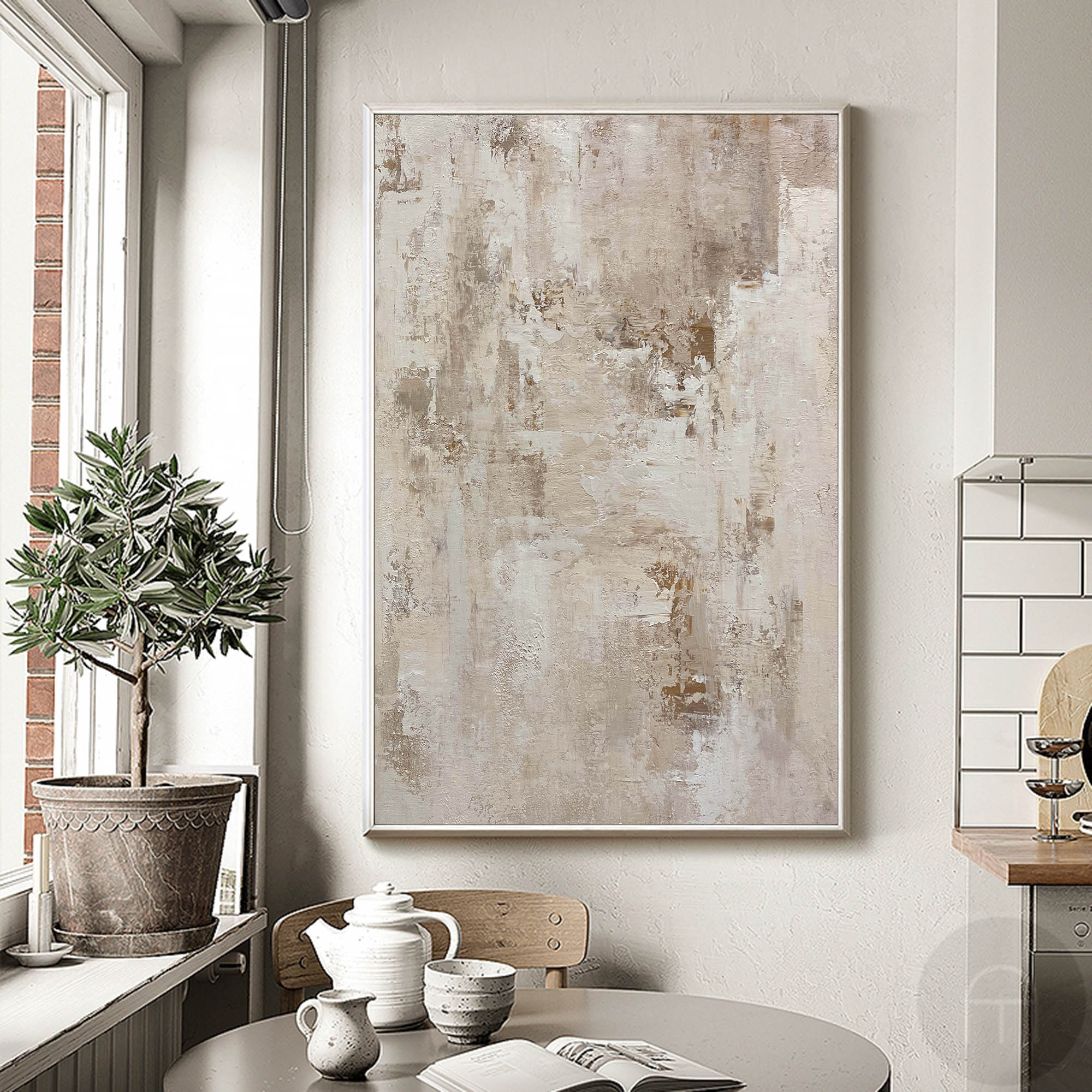 Wabi-Sabi Textured Painting | Japandi Minimalist Art #AA 302
