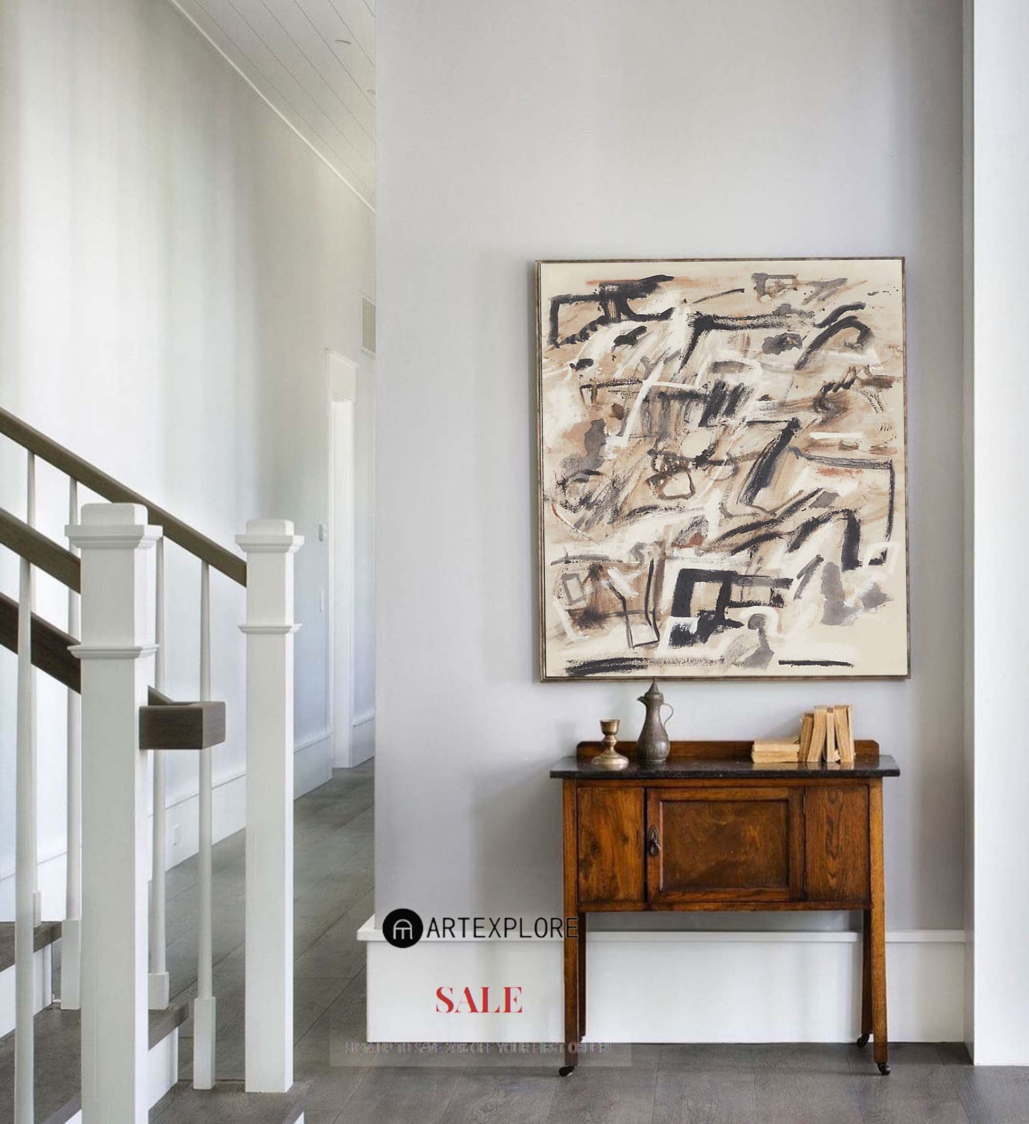 Abstract Expressionist Canvas Art | Modern Graffiti Style Decor #AA 313