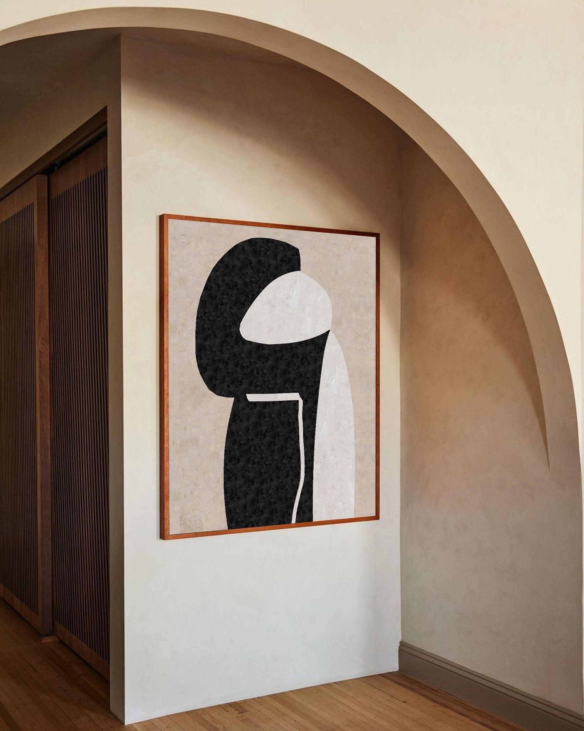 Large Japandi Style Wall Art | Wabi-sabi Abstract Canvas #AA 312