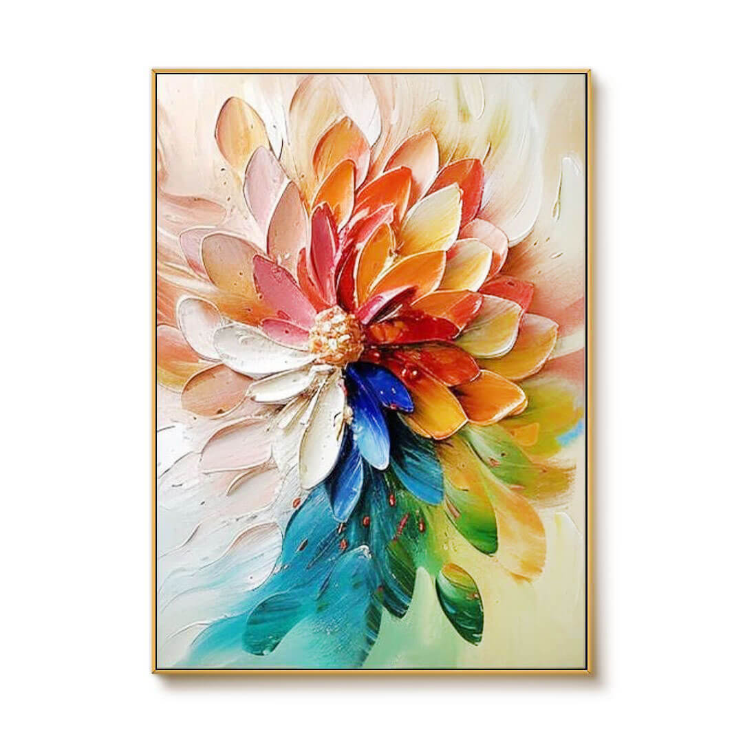 Vibrant Floral Wall Art | Textured Original Flower Painting #ZZ 222