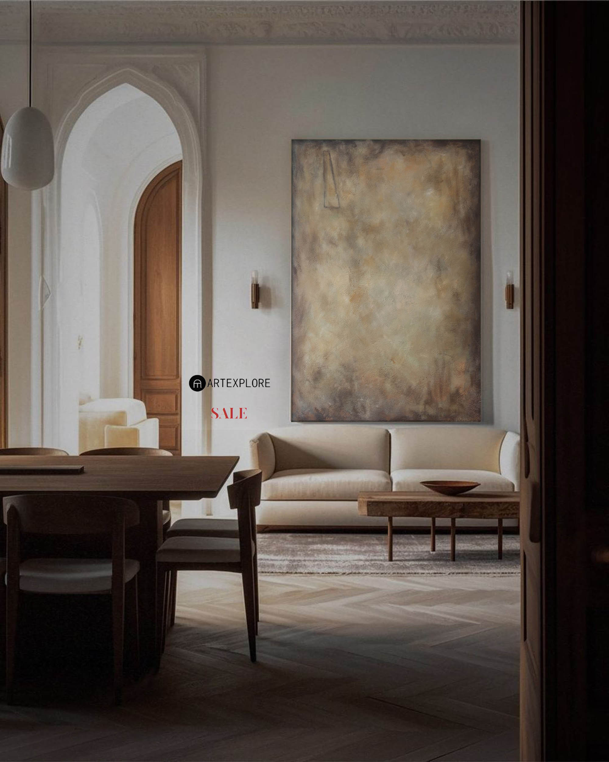 Wabi-Sabi Earth Tone Art | Japandi Minimalist Painting #AA 289