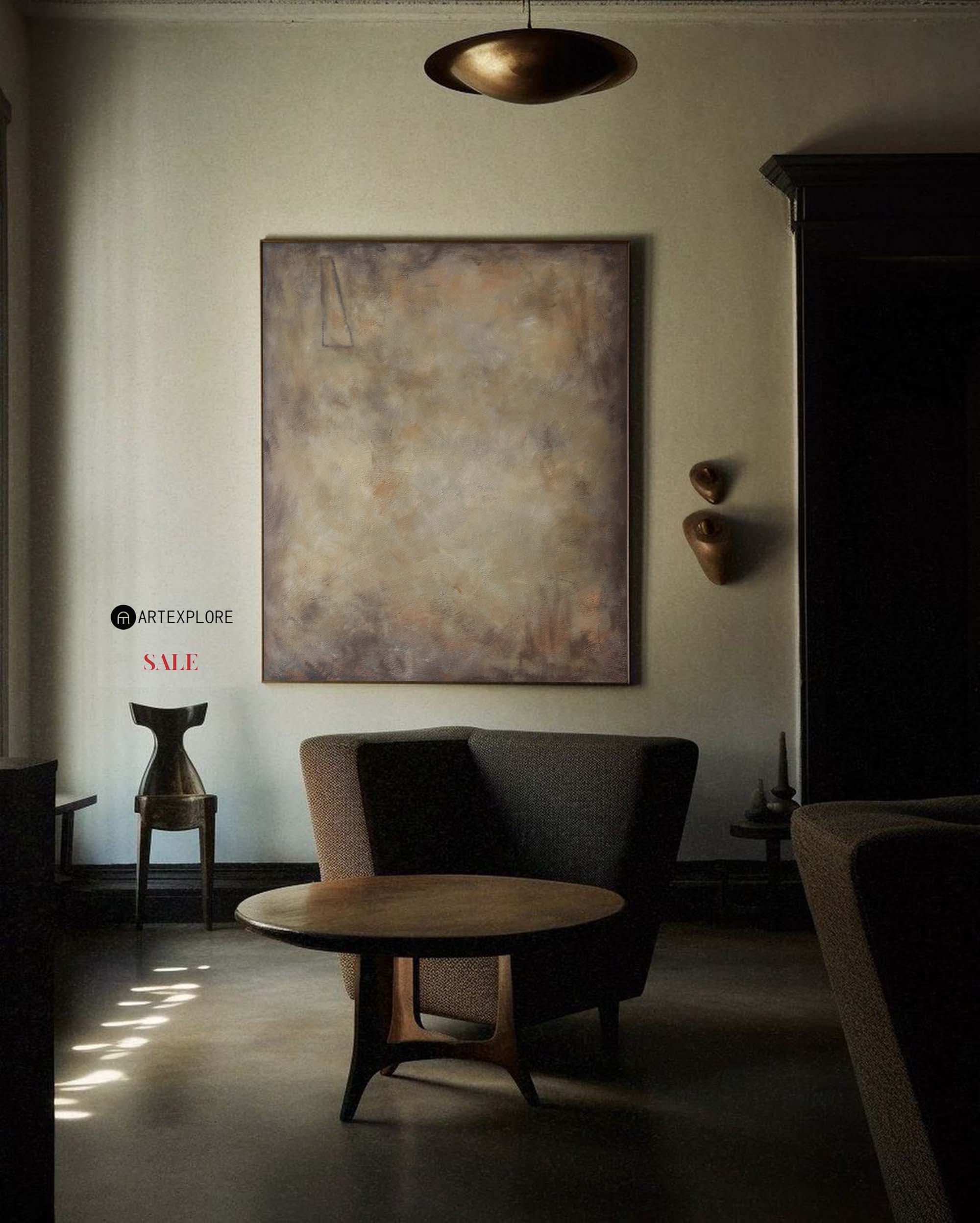 Wabi-Sabi Earth Tone Art | Japandi Minimalist Painting #AA 289