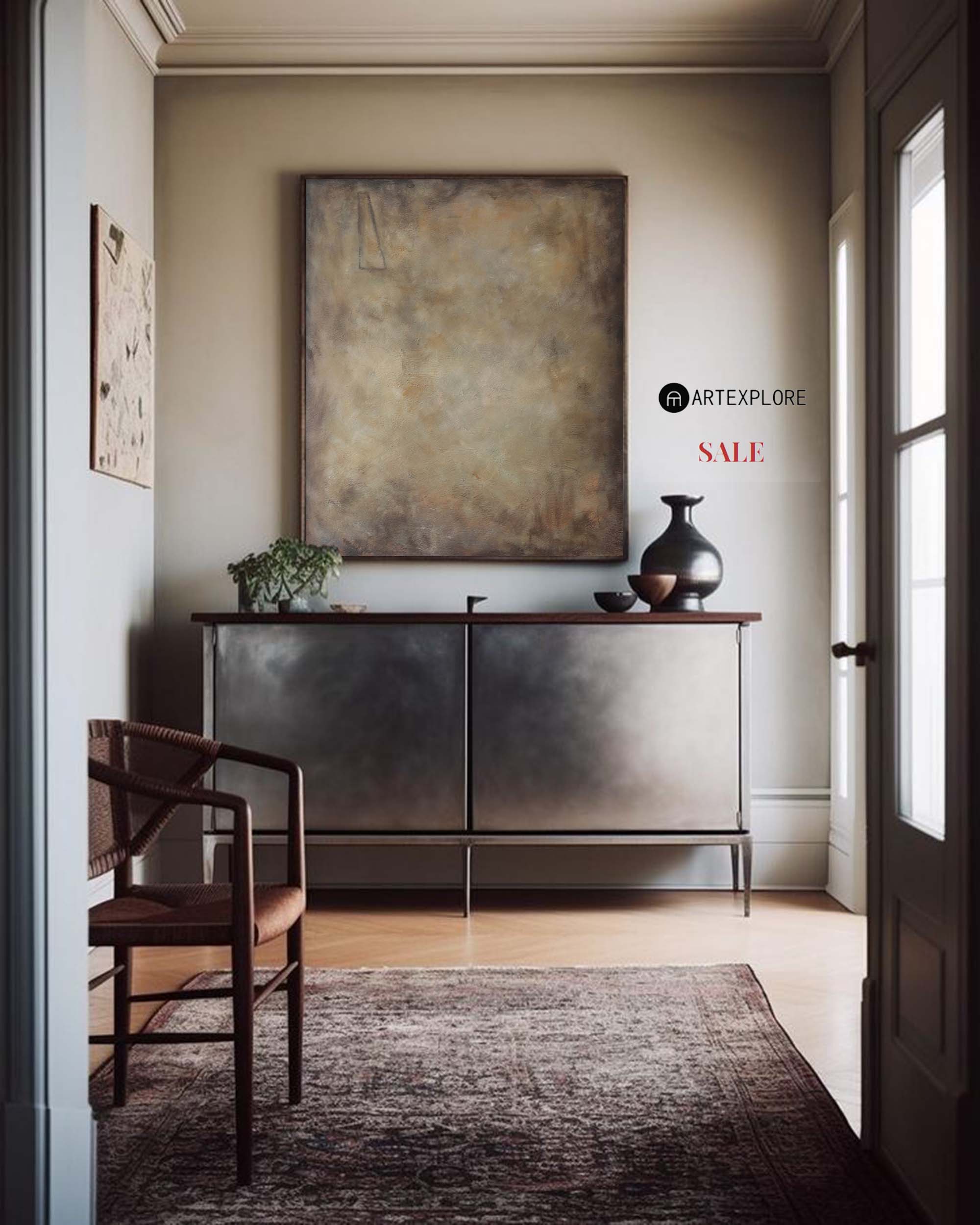 Wabi-Sabi Earth Tone Art | Japandi Minimalist Painting #AA 289