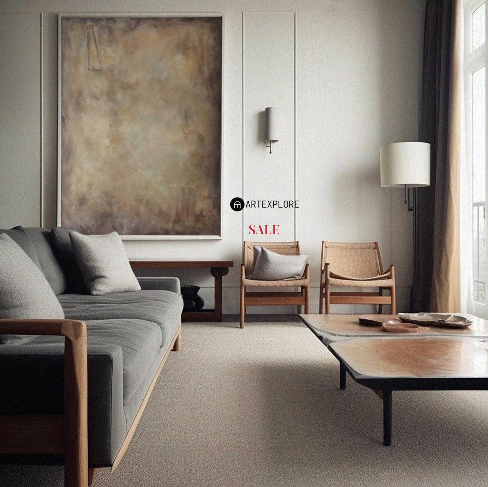 Wabi-Sabi Earth Tone Art | Japandi Minimalist Painting #AA 289