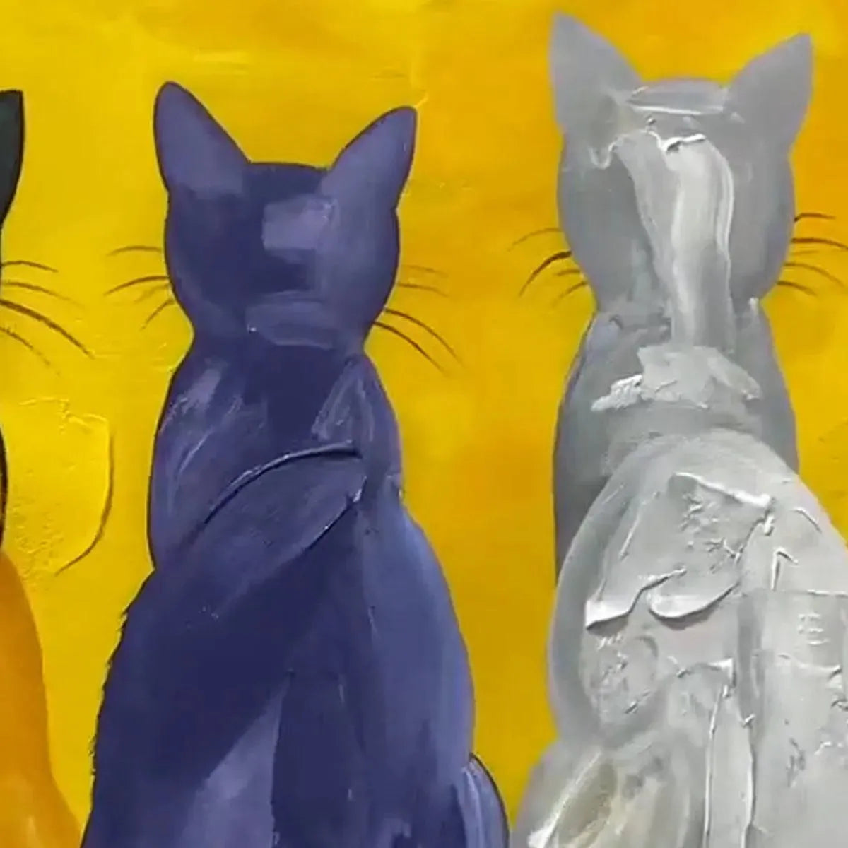 Colorful Cats Painting | Large Vibrant Animal Wall Art #ZZ 267