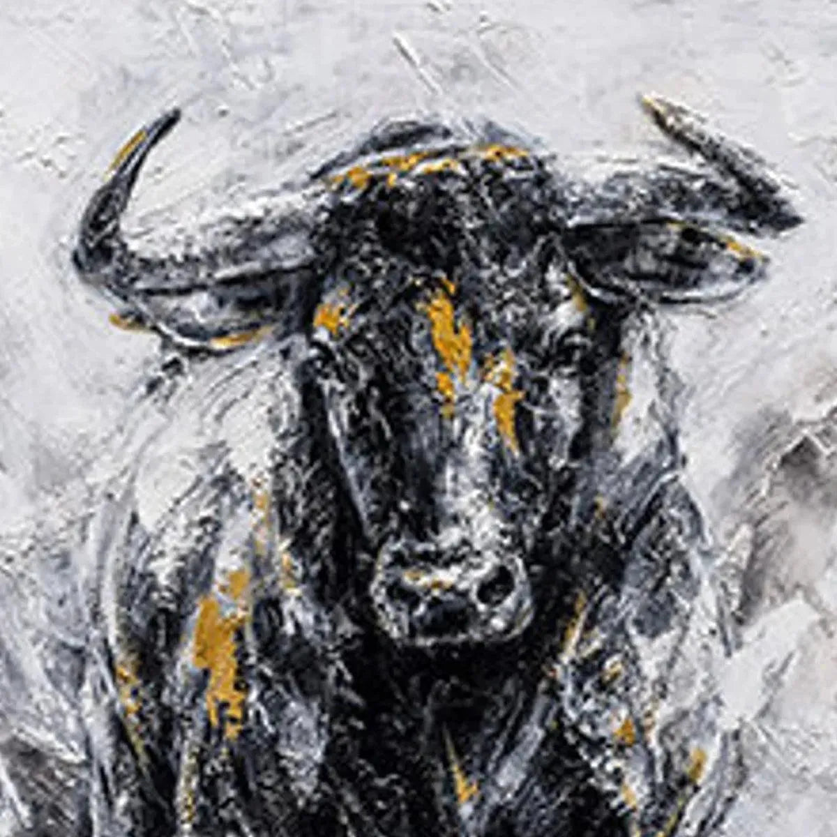 Powerful Bull Wall Art | Large Textured Canvas for Office or Man Cave #AA 011