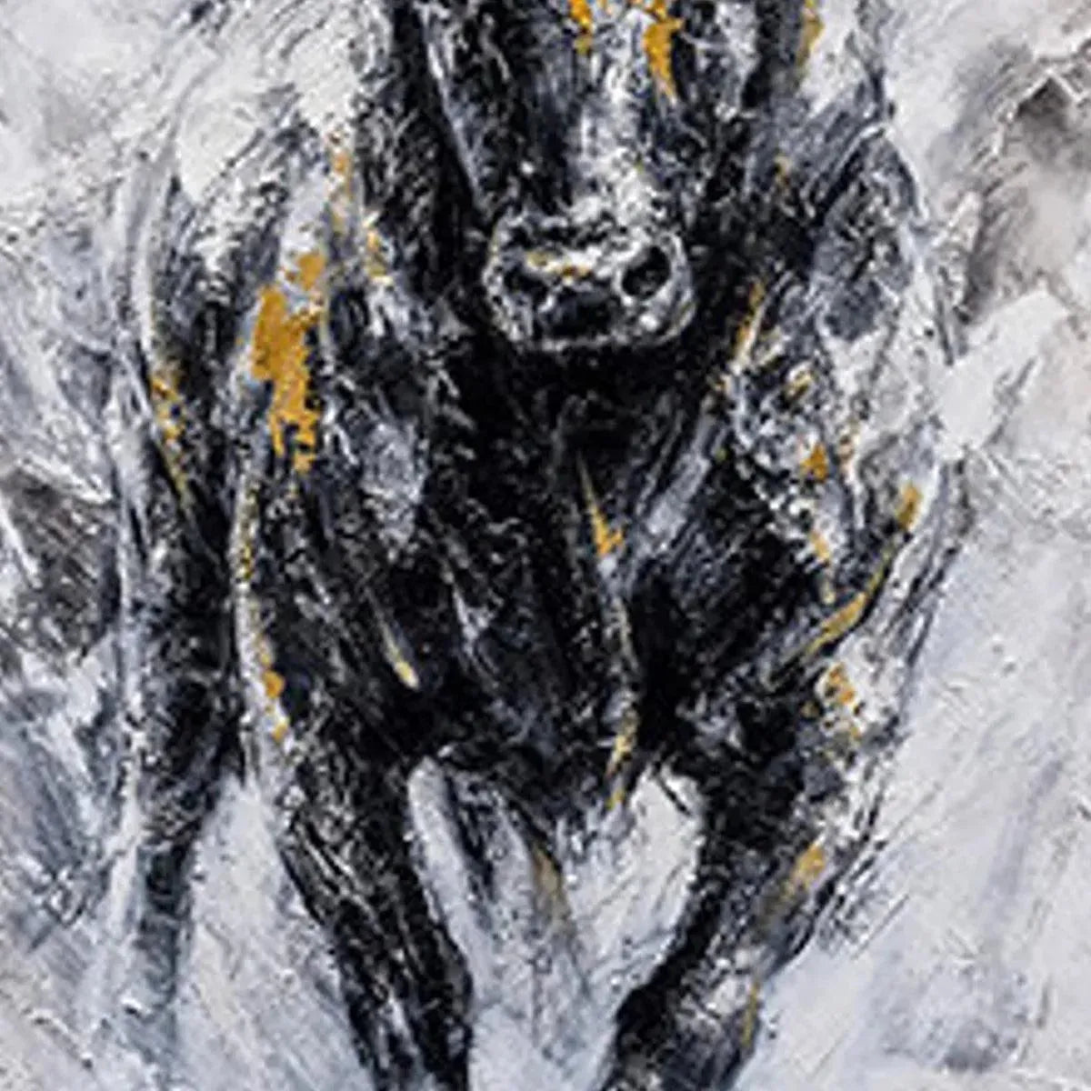 Powerful Bull Wall Art | Large Textured Canvas for Office or Man Cave #AA 011