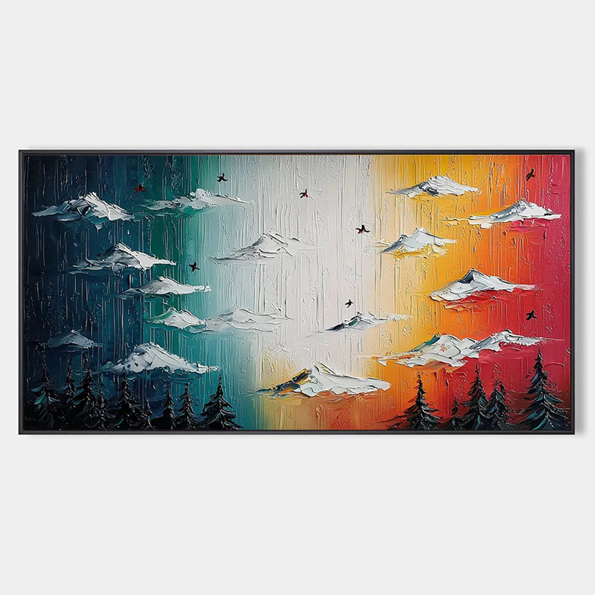 Colorful Abstract Mountain Painting | Modern Gradient Wall Decor #TC 252