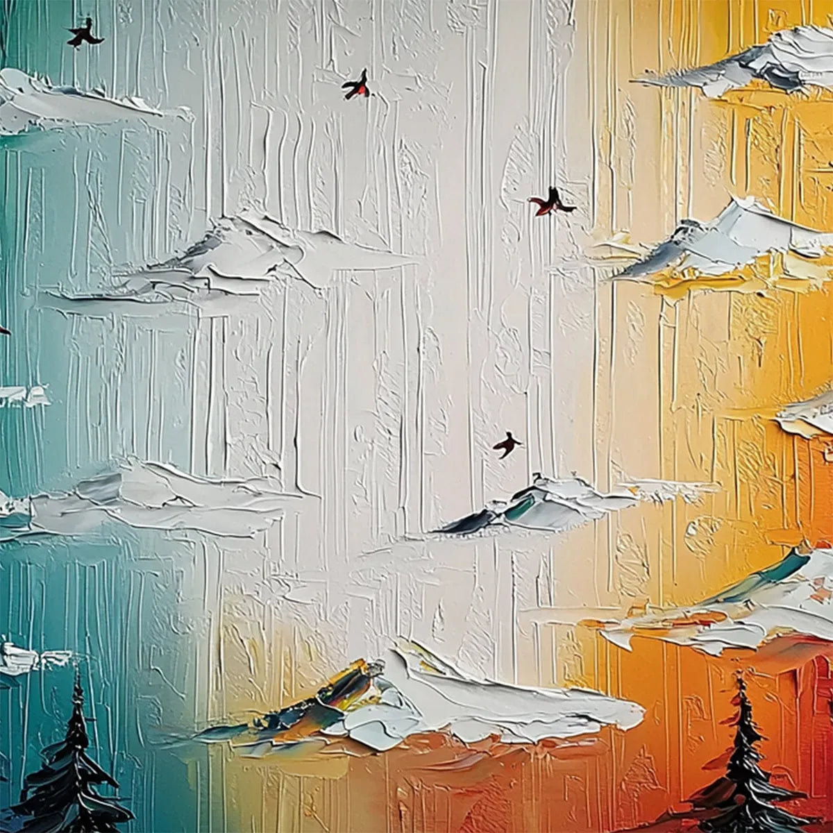 Colorful Abstract Mountain Painting | Modern Gradient Wall Decor #TC 252