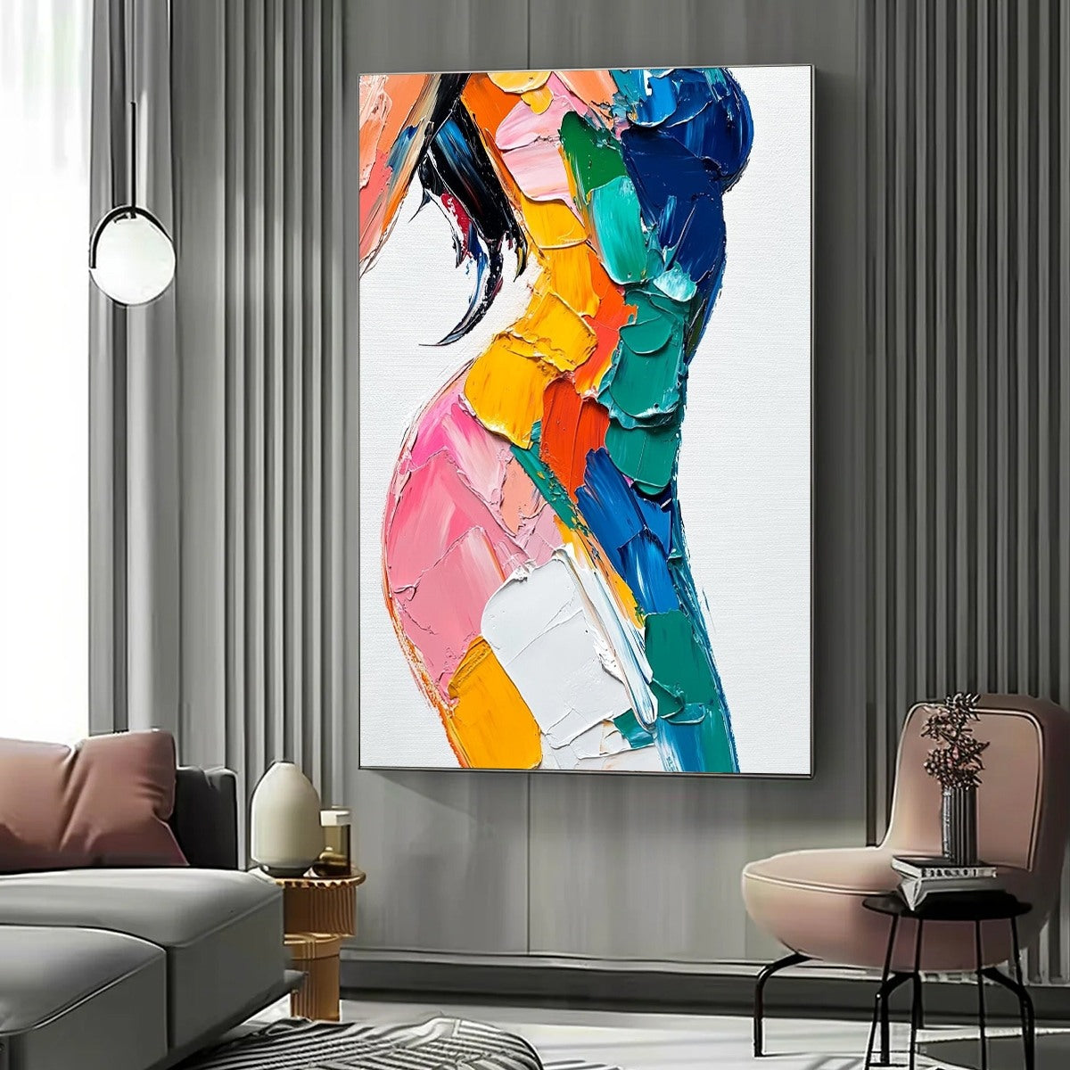 Textured Impasto Painting | Abstract Female Figure Wall Art #AA 003