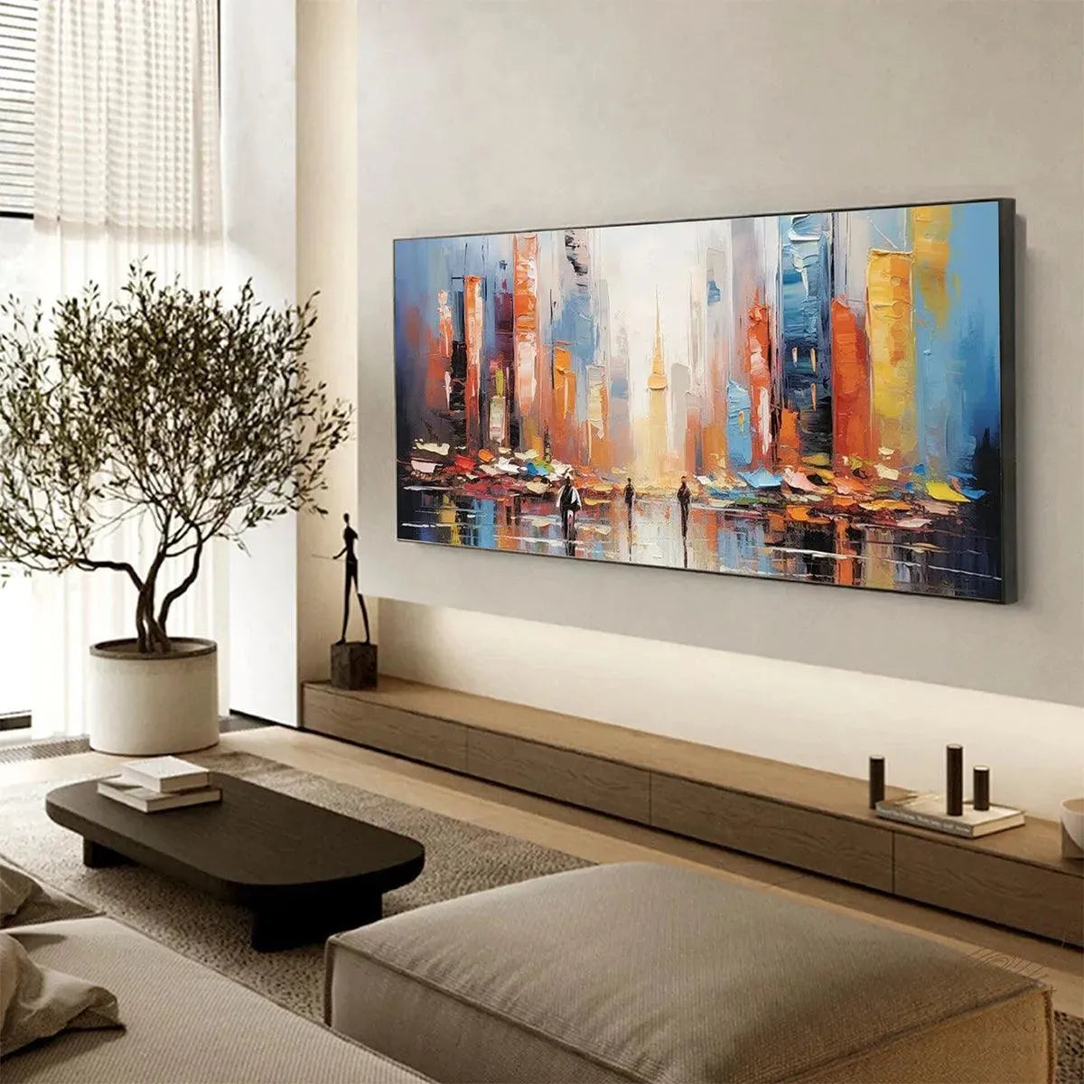 Colorful Abstract Cityscape | Modern Urban Wall Art #AA 079