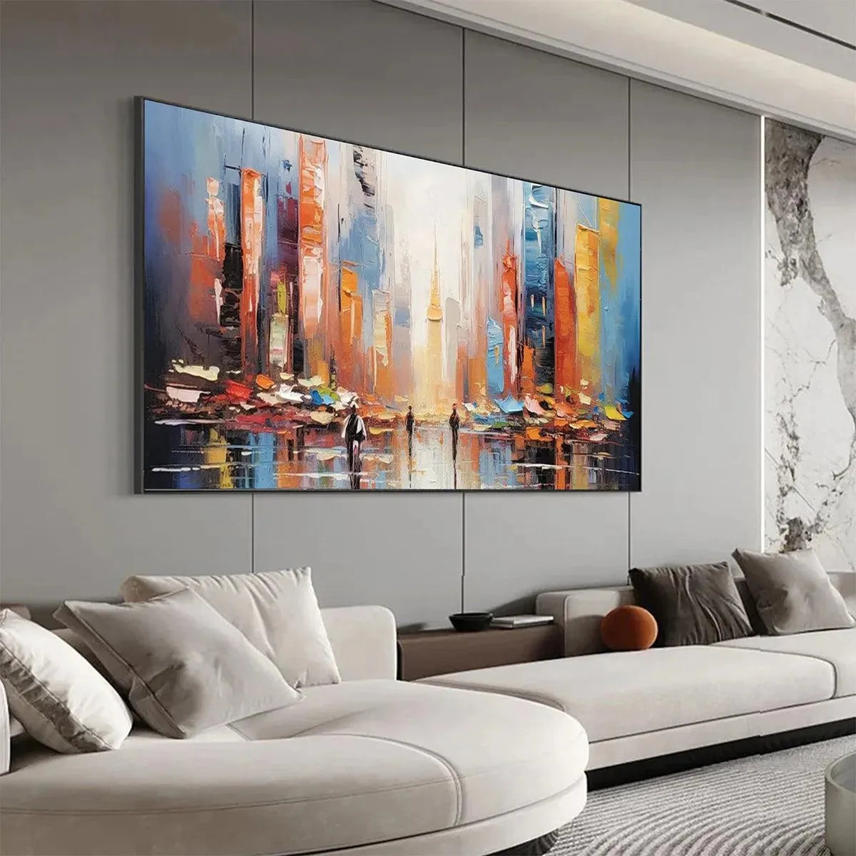 Colorful Abstract Cityscape | Modern Urban Wall Art #AA 079