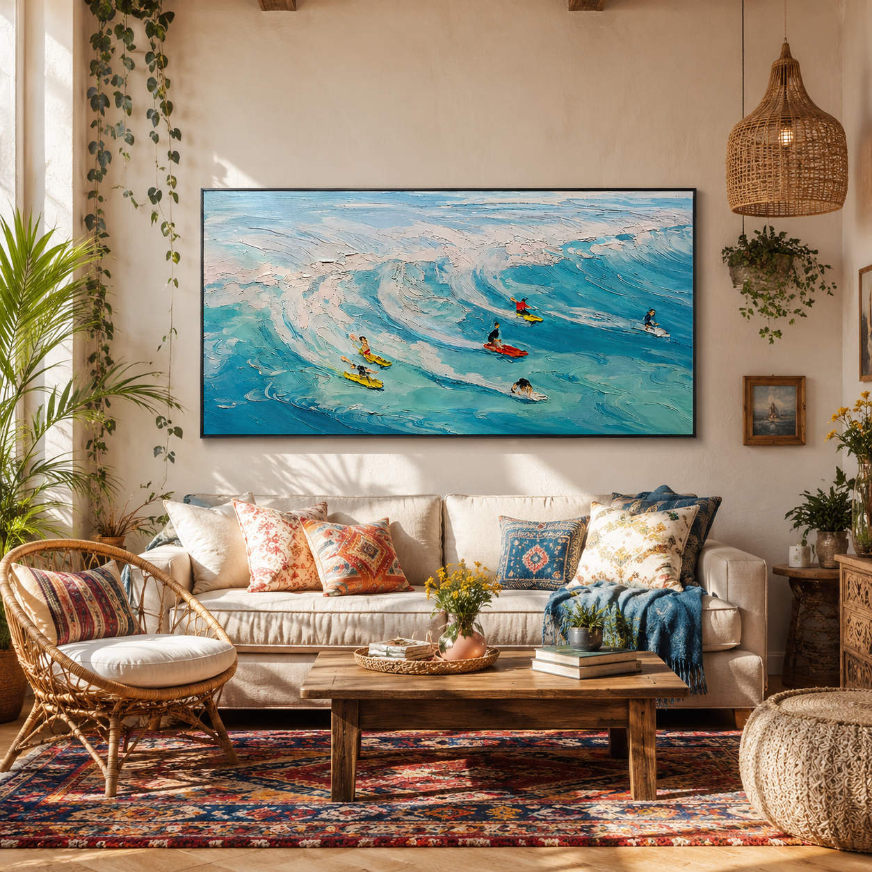 Surf Riders – Coastal Beach Colorful Wall Art