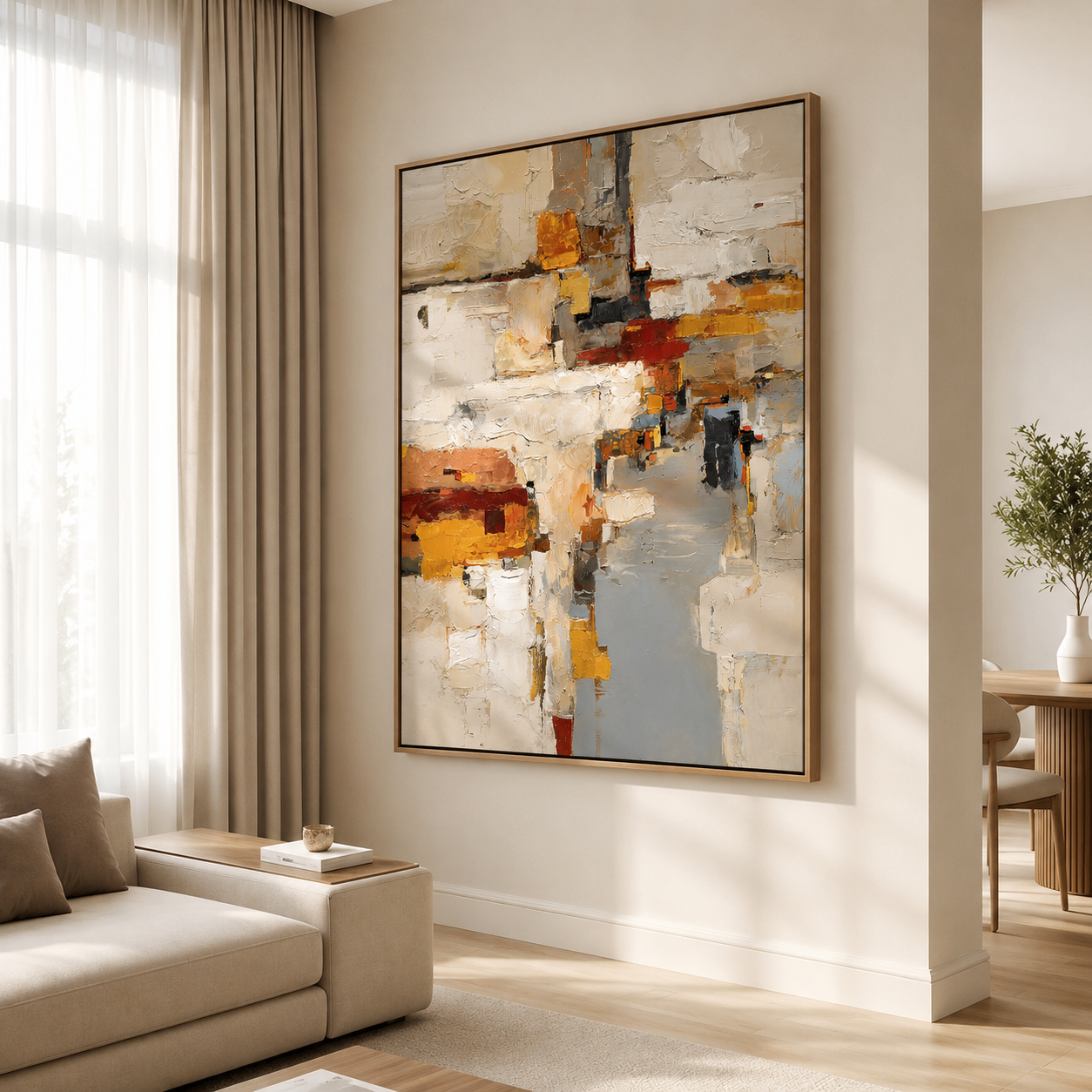 Amber Geometry – Modern Abstract Wall Art