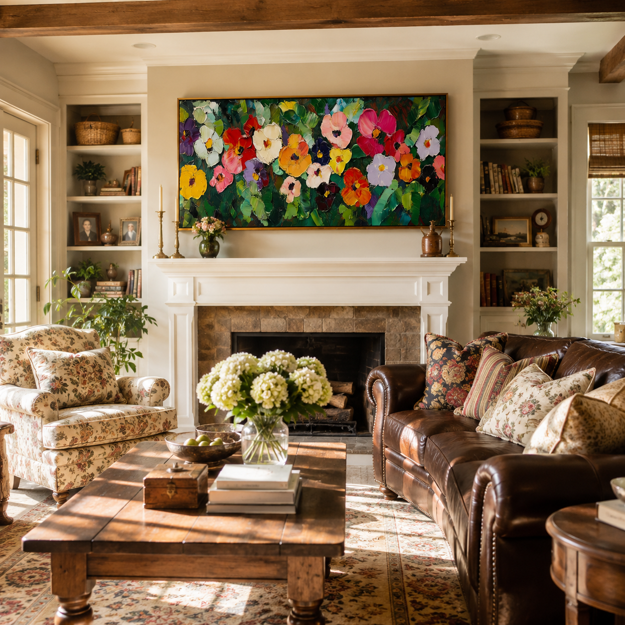 Wildflower Symphony – Colorful Textured Floral Wall Art
