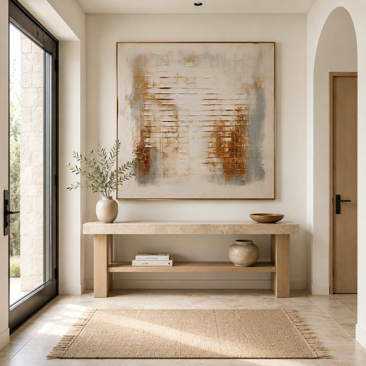 Soft Horizon – Neutral Textured Abstract Wall Art for Organic Modern Homes
