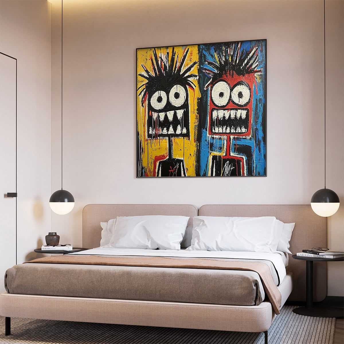 Modern Abstract Face Painting | Colorful Wall Art for Living Room #AA 001