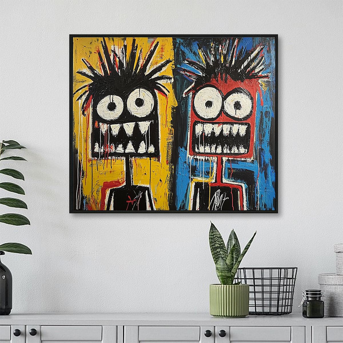 Modern Abstract Face Painting | Colorful Wall Art for Living Room #AA 001