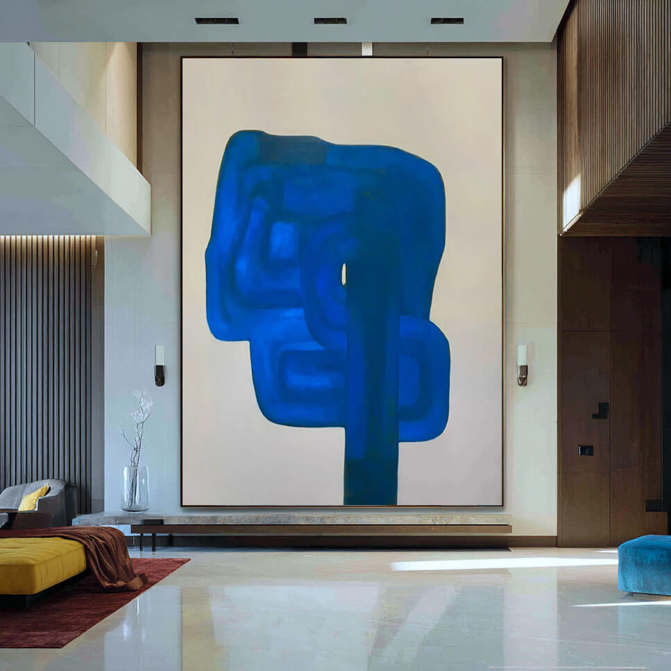 Klein Blue Abstract Canvas Wall Art | Bold Minimalist Decor #AA 328
