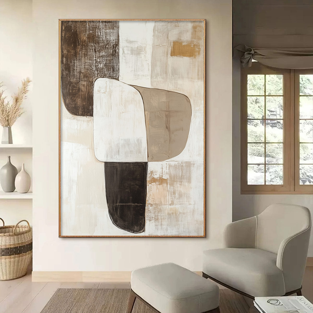 Wabi Sabi Wall Art | Neutral Textured Abstract Painting#AA 090