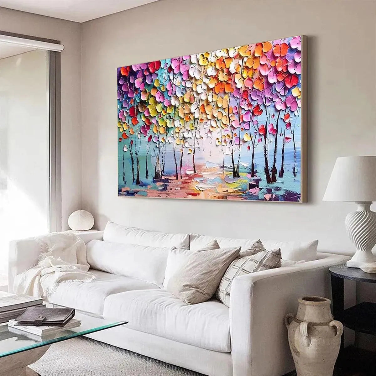 Abstract Flowering Tree Art | Modern Colorful Landscape #AA 299