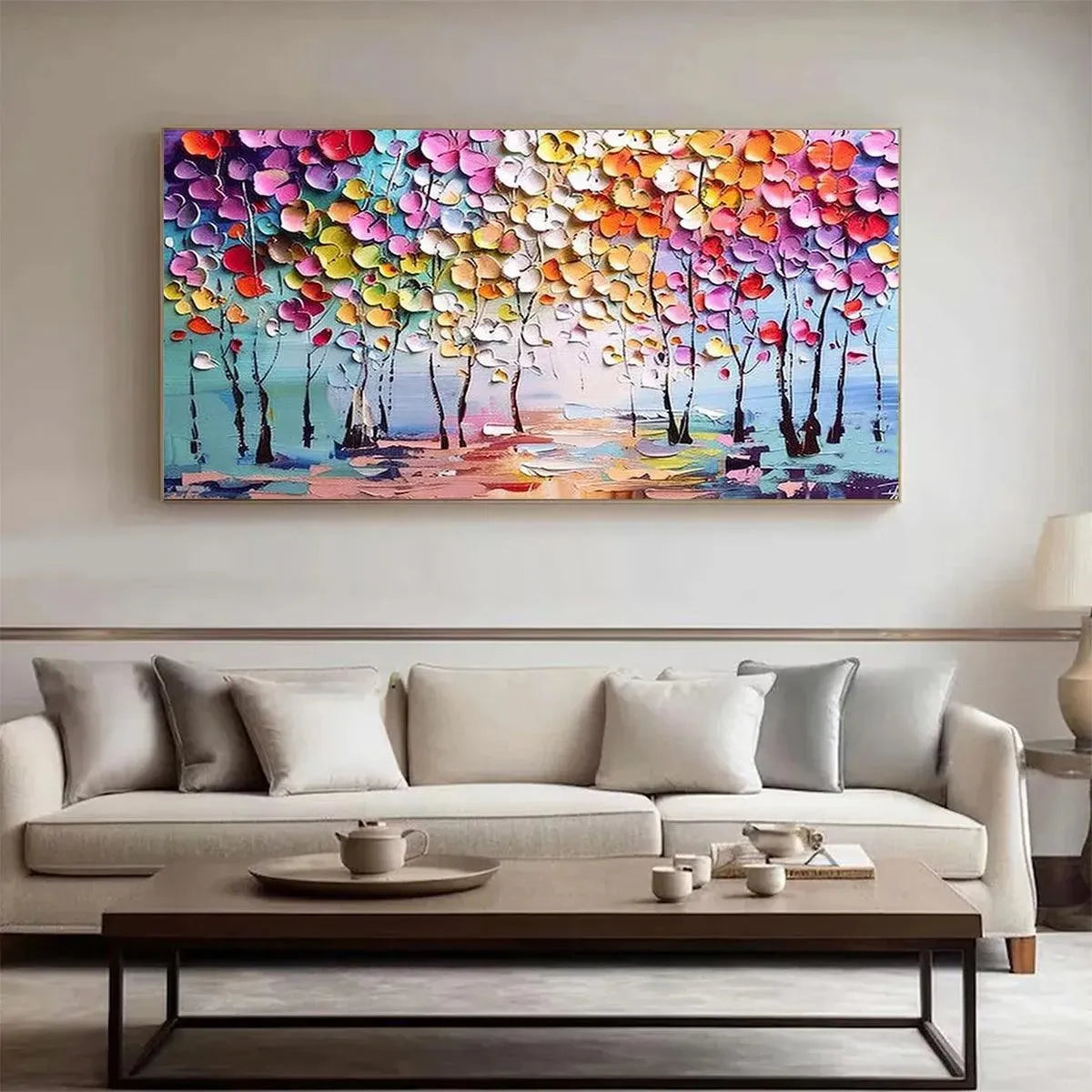 Abstract Flowering Tree Art | Modern Colorful Landscape #AA 299
