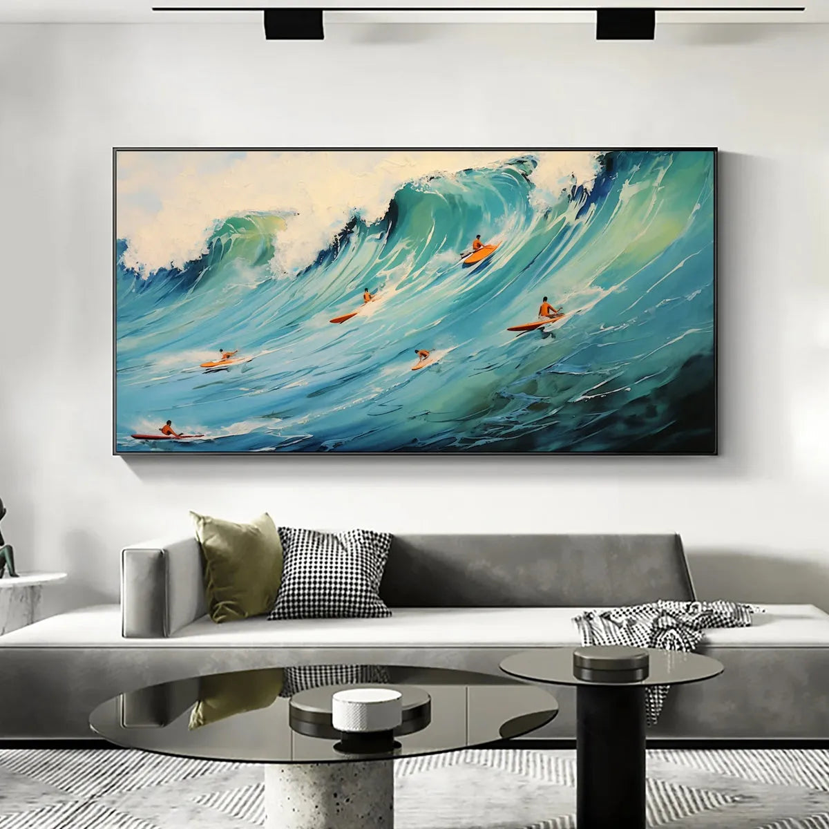 Vintage Style Surfing Painting | Retro Ocean Wall Art #AA 220