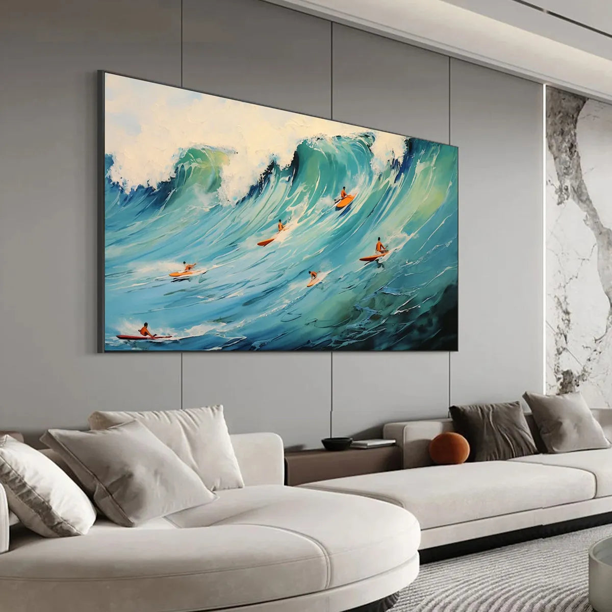 Vintage Style Surfing Painting | Retro Ocean Wall Art #AA 220