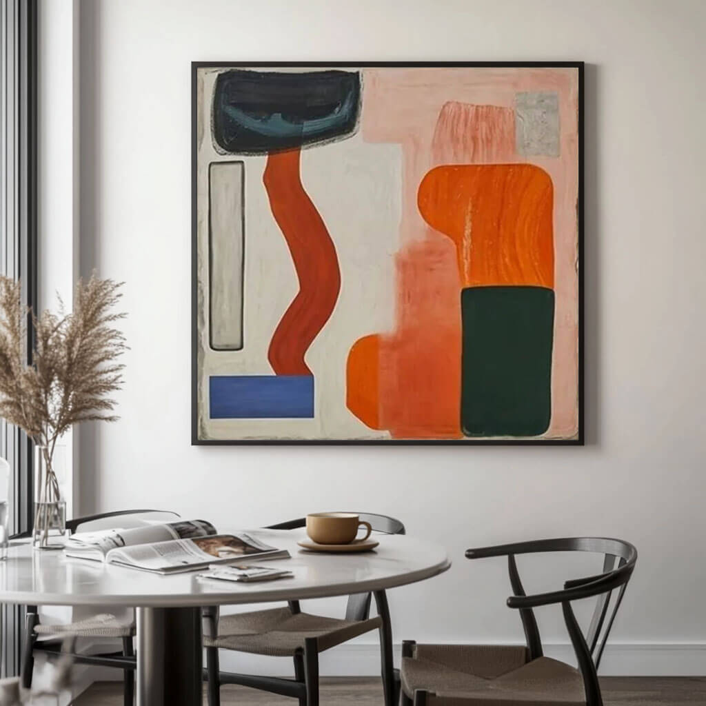 Orange and Pink Abstract Shapes Art | Warm Earth Tone Decor #AA 360