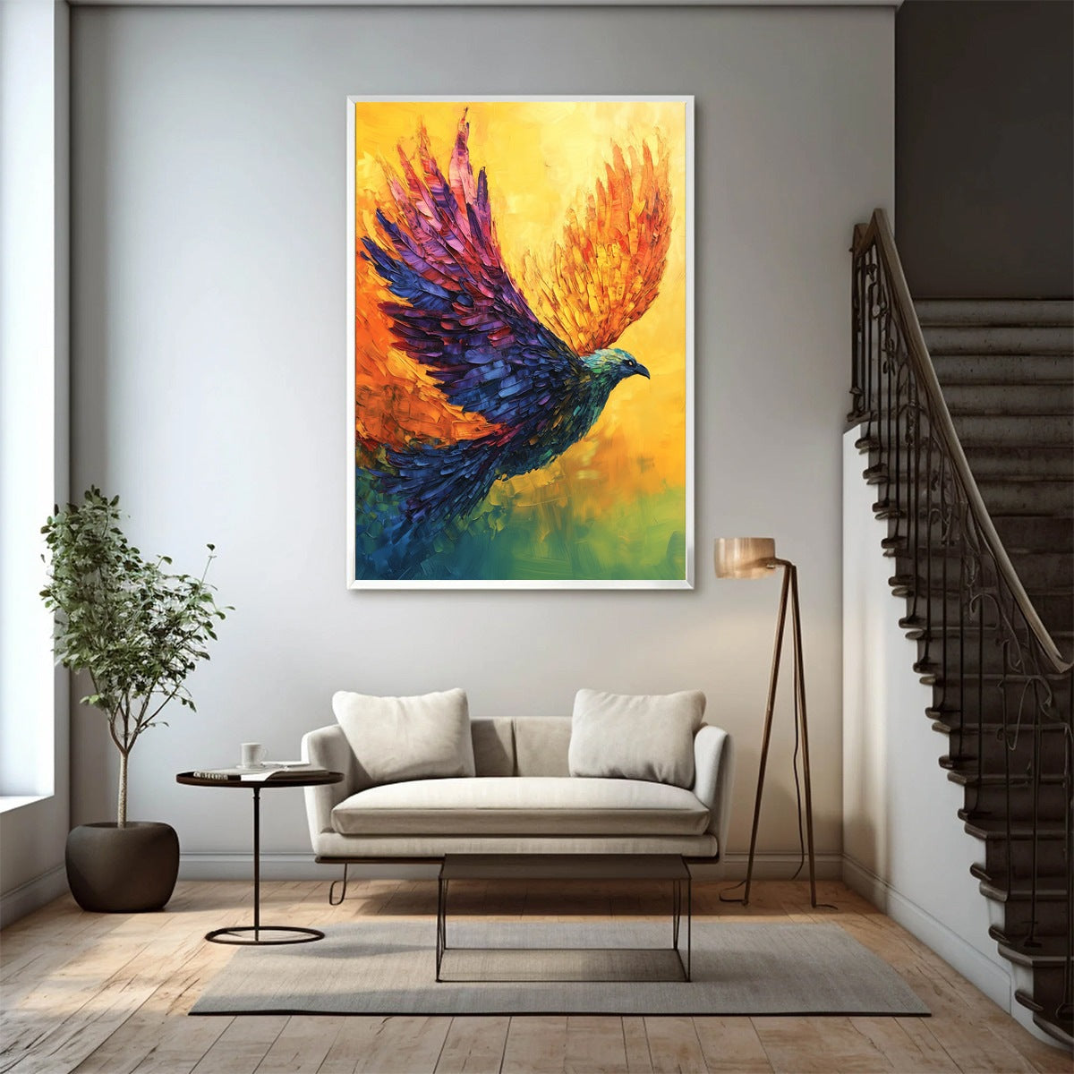 Dynamic Colorful Bird Art | Vibrant Abstract Original Painting #ZZ 263