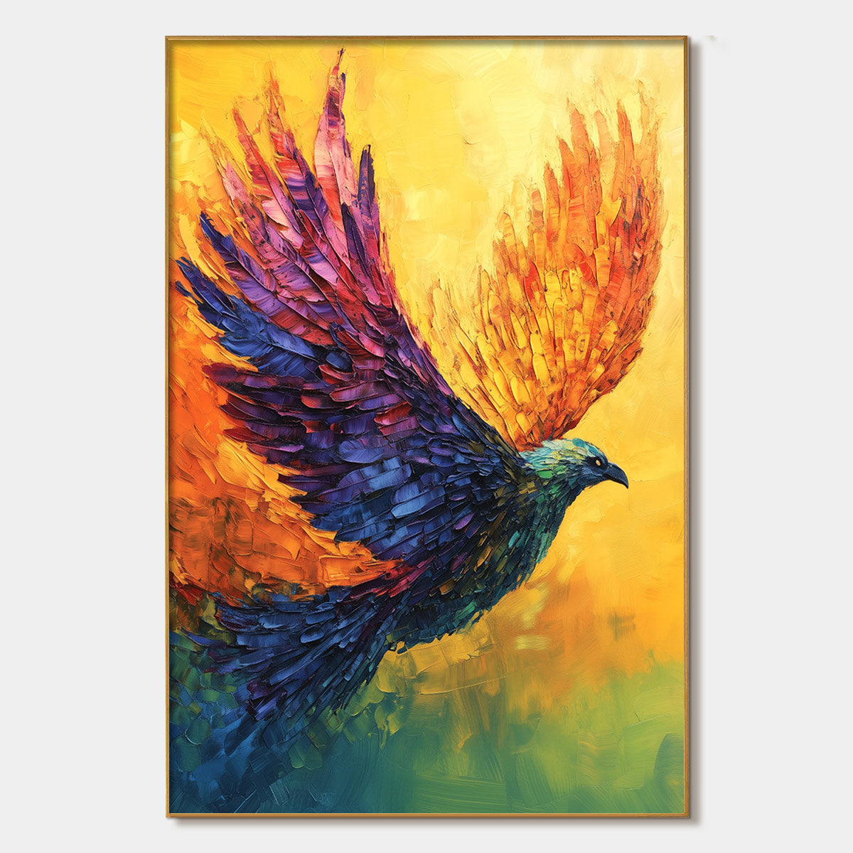 Dynamic Colorful Bird Art | Vibrant Abstract Original Painting #ZZ 263