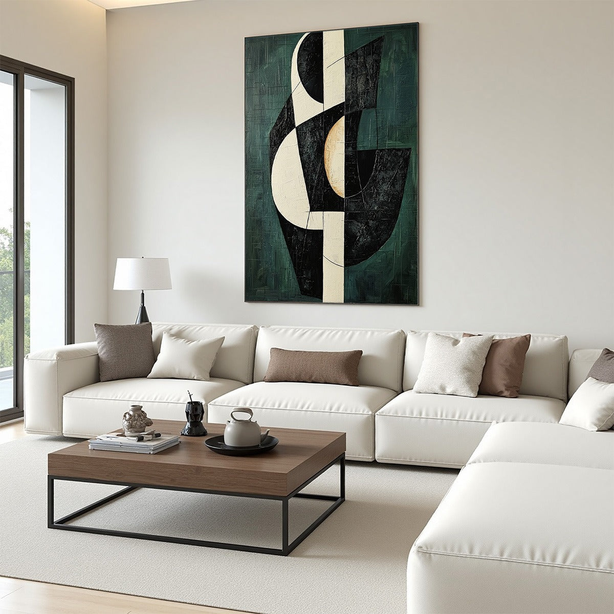 Mid-Century Modern Inspired Art | Large Abstract Painting #AA 206