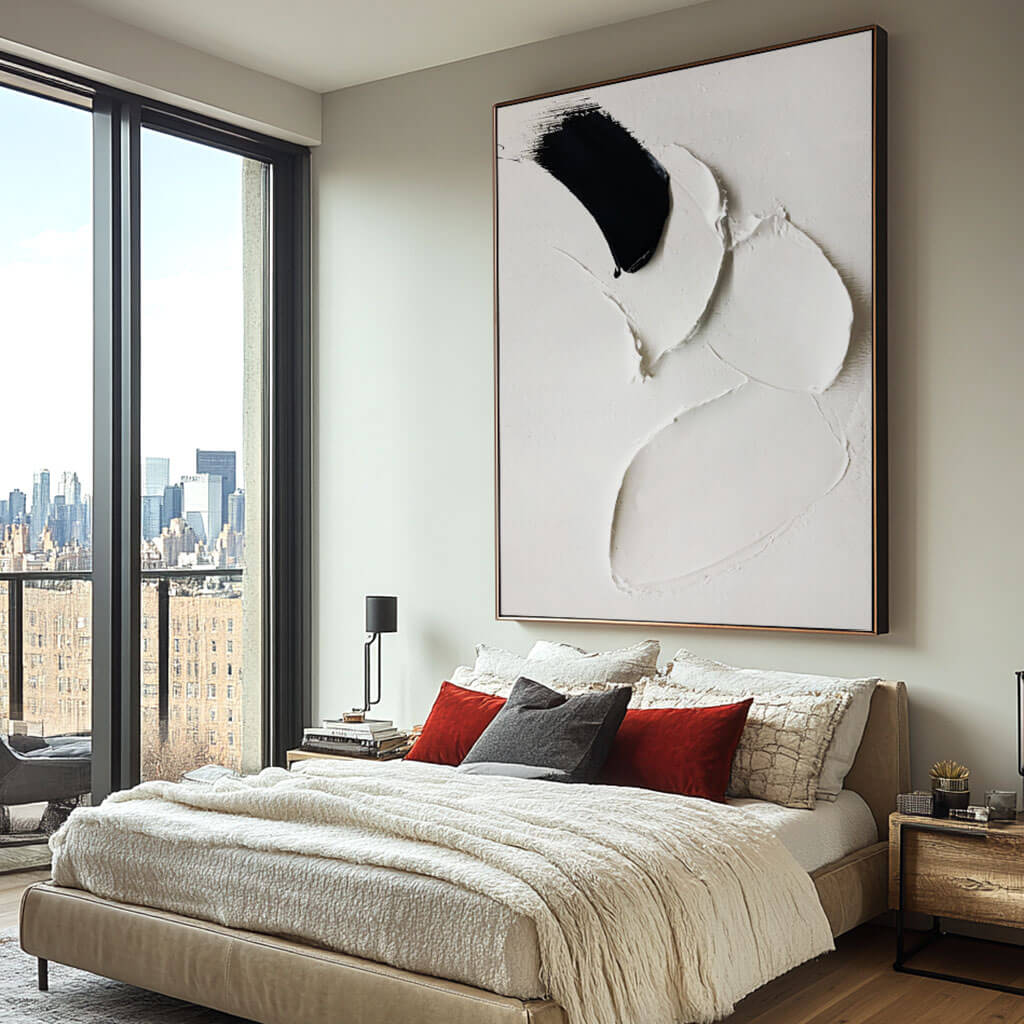 Wabi Sabi Wall Decor | Japandi Textured Canvas Art #JJ 437