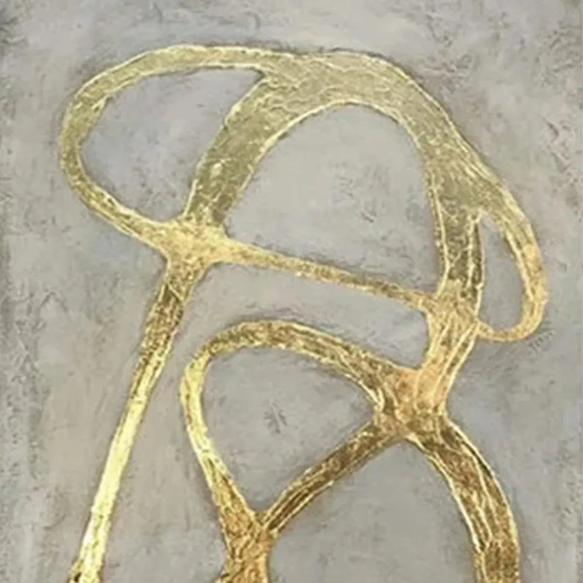 Gold Ribbon Abstract Diptych | Modern Line Art Painting #AA 209