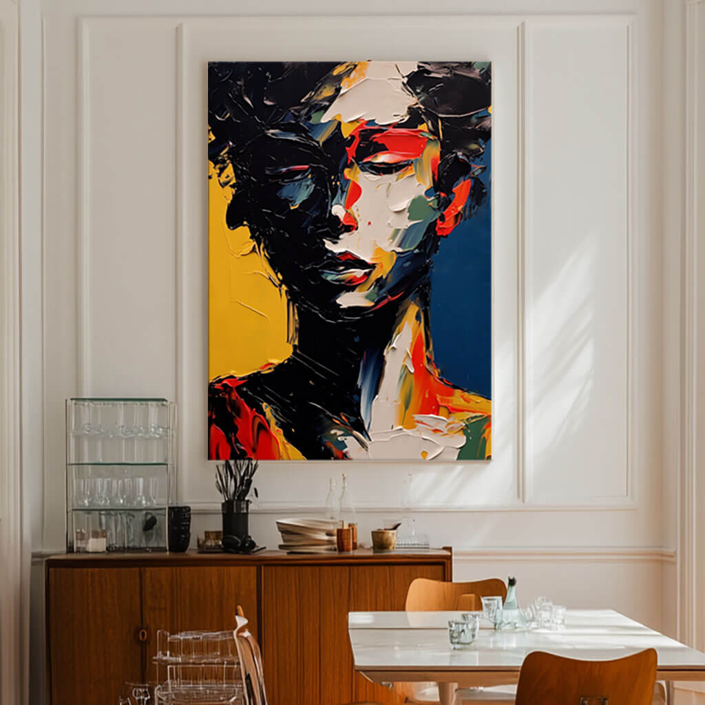Textured Palette Knife Art | Abstract Woman Portrait on Canvas #ZZ 226